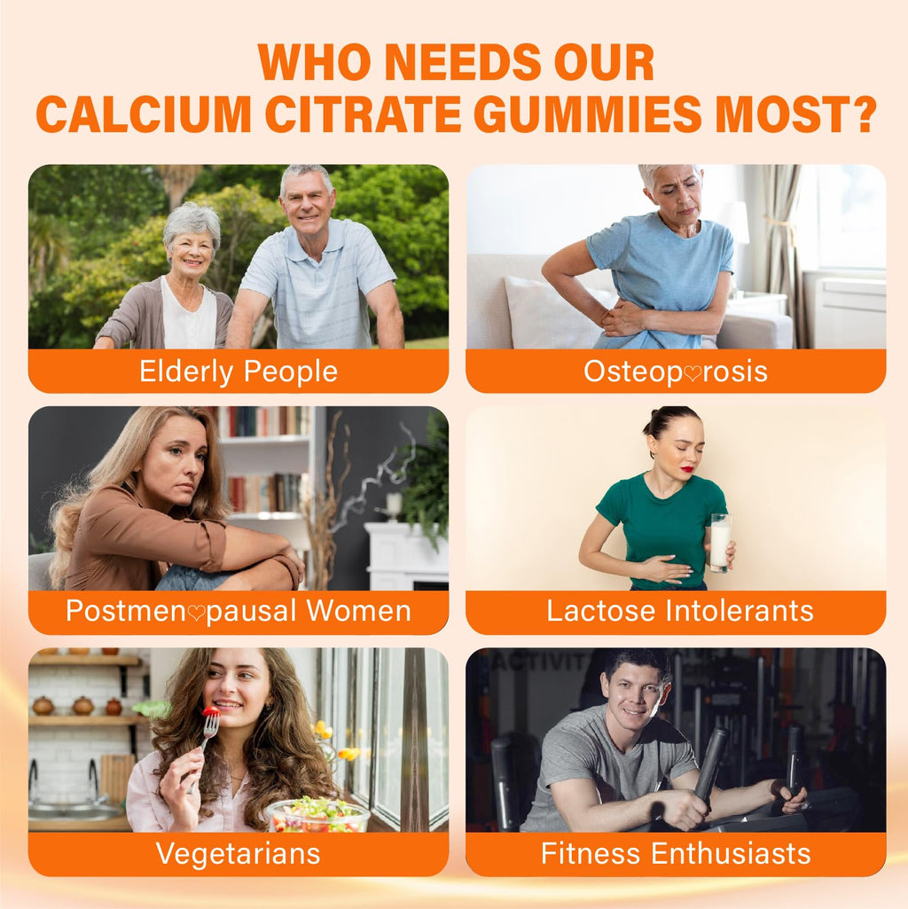 Calcium Citrate Gummies with Vitamin D3 - 1200 mg Calcium

