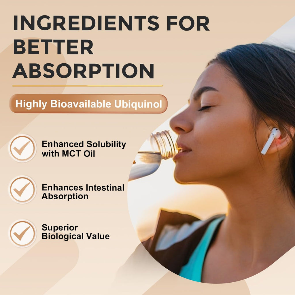 ZEBORA Ubiquinol CoQ10 Softgels for Heart Health


