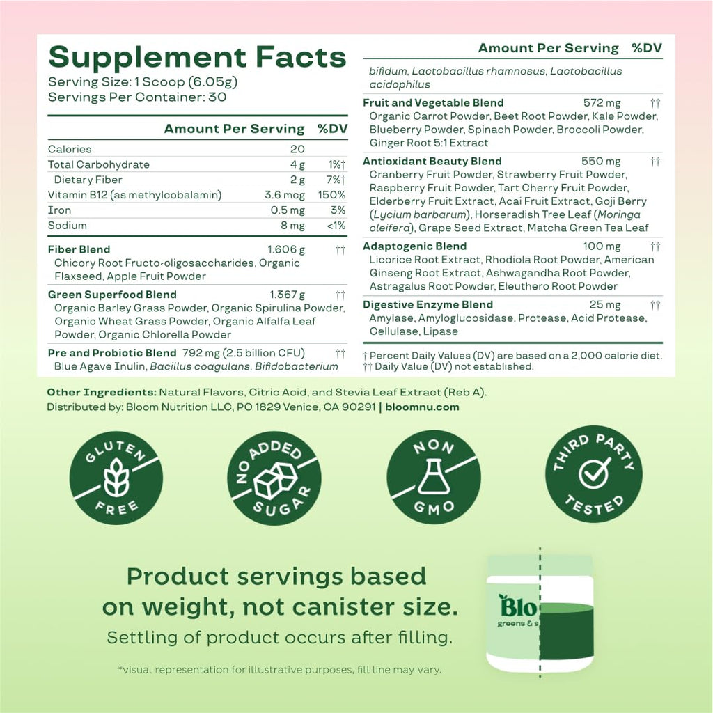 Greens and Superfoods Powder by Bloom Nutrition

