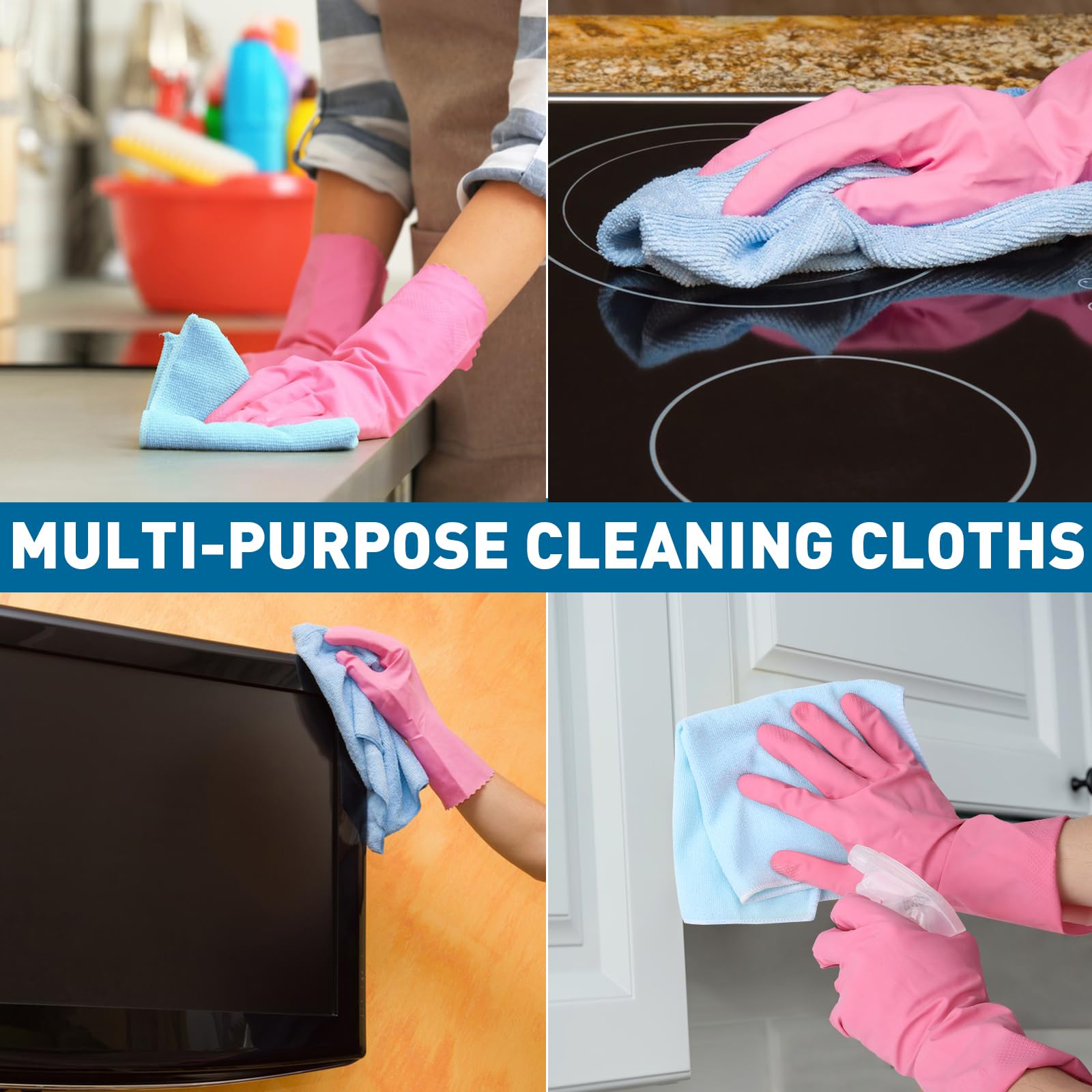 TEAWOO Microfiber Towels Bulk Cleaning Cloths for Cars

