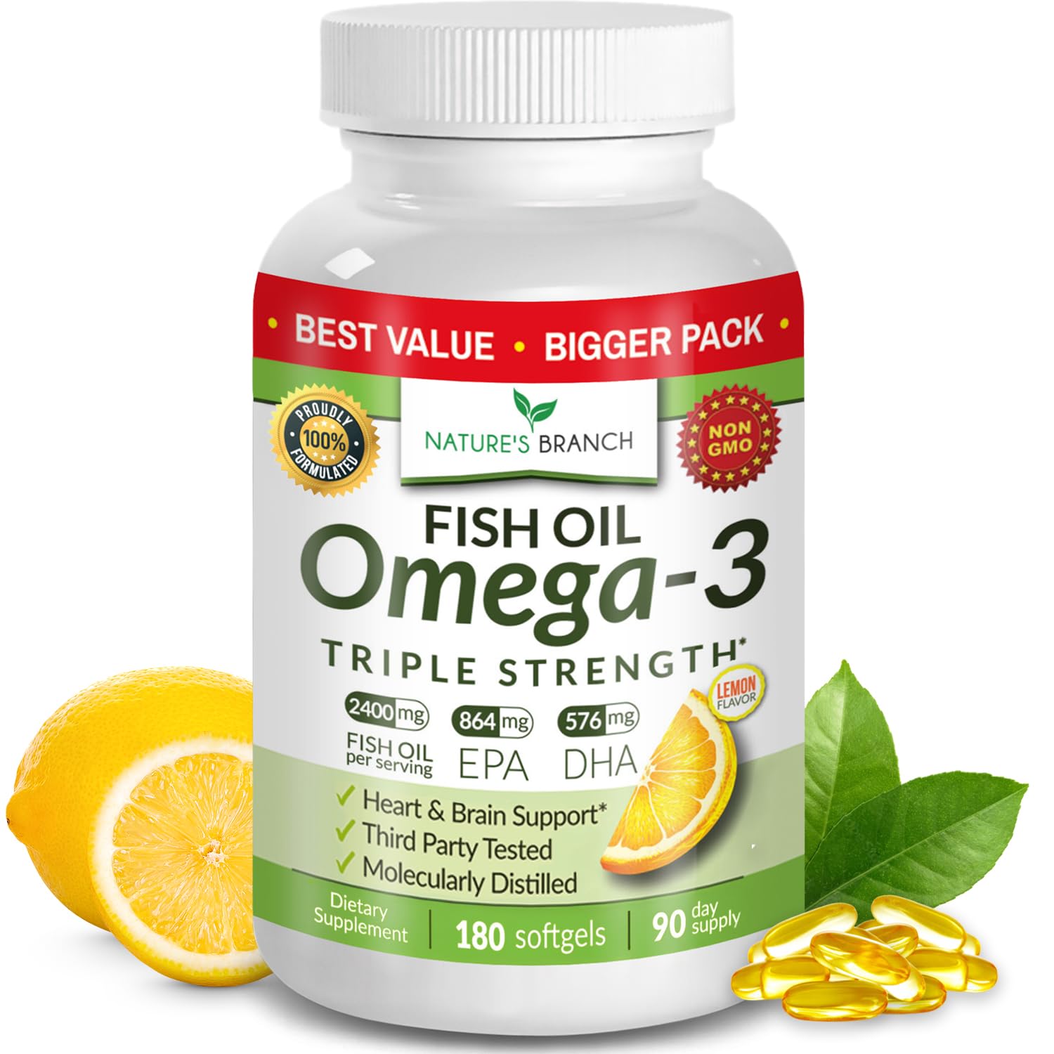 Omega-3 Fish Oil Triple Strength – Burpless Lemon

