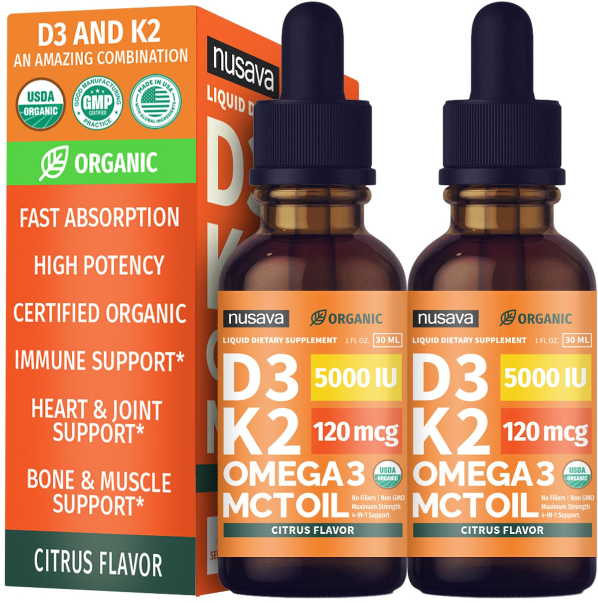 Vitamin D3 K2 Liquid Drops with Omega-3