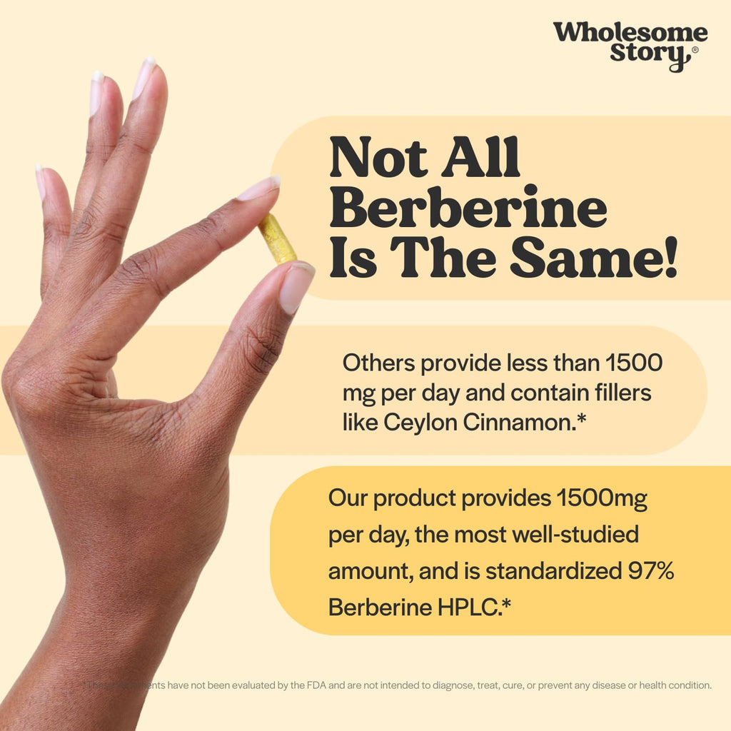 Wholesome Promise Berberine HCl 1500mg | Metabolic Support

