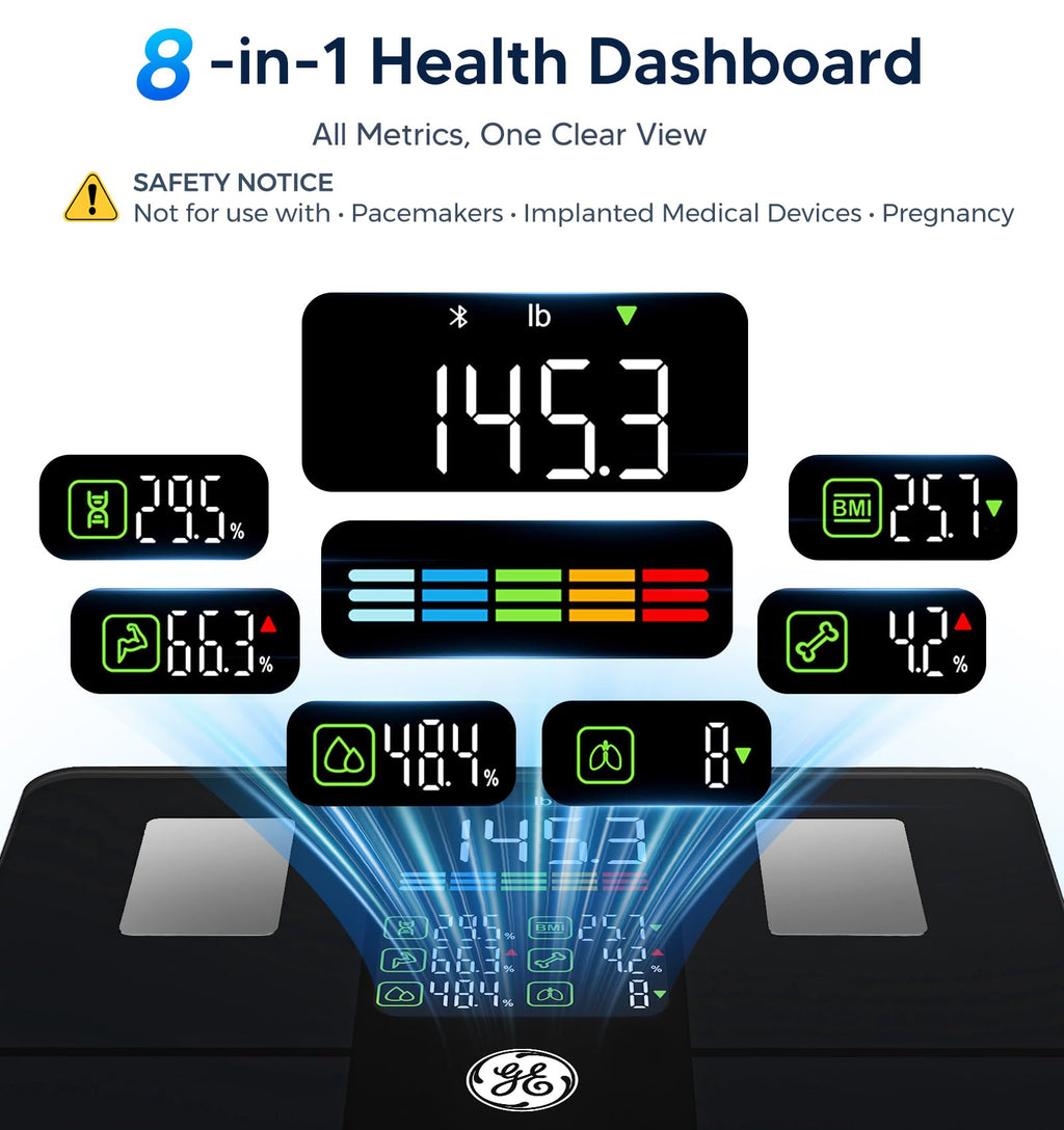 GE 14-Metric Bluetooth Body Composition Scale | Health Tracking

