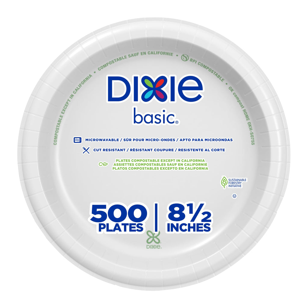 Dixie Basic Disposable Paper Plates by GP PRO - Soak-Proof

