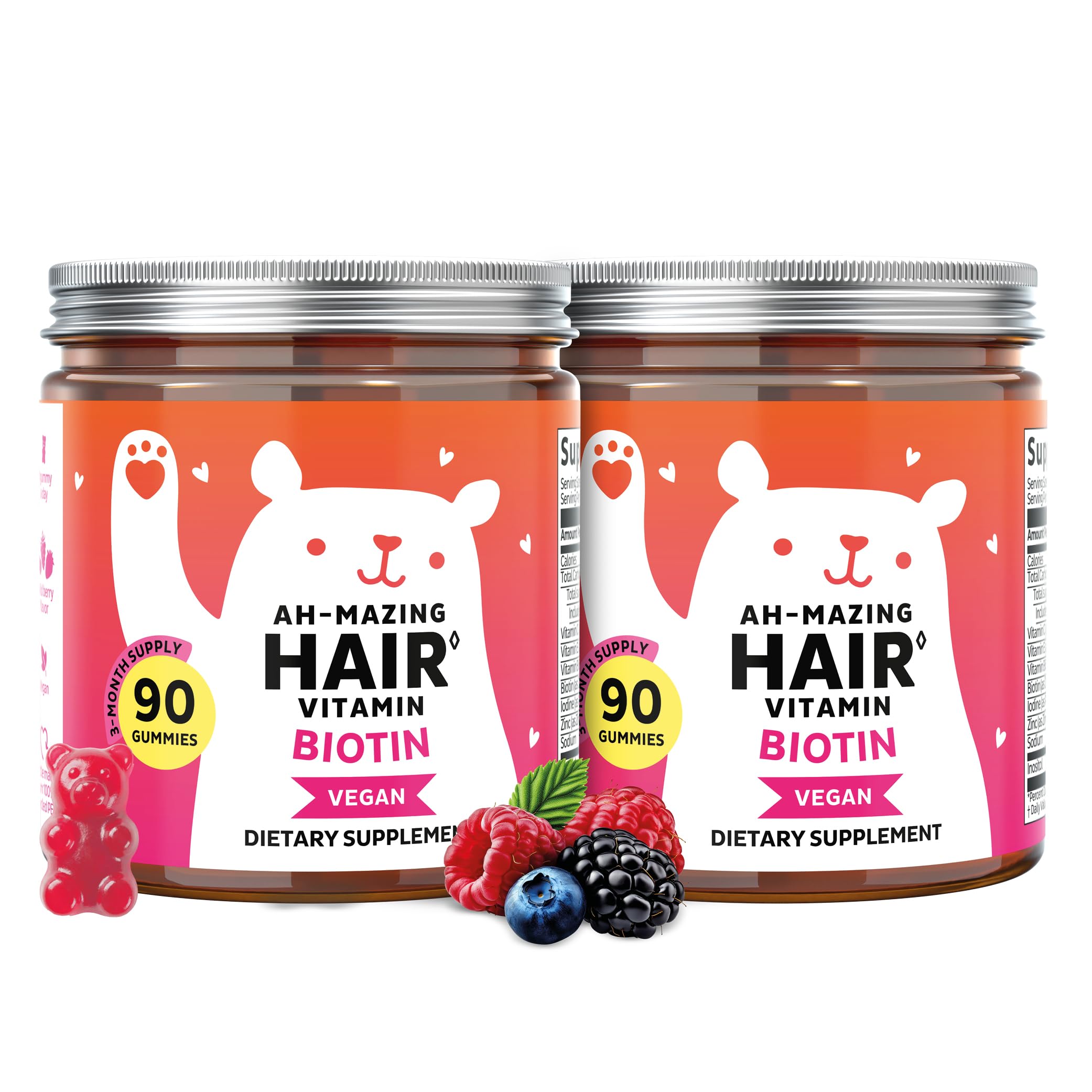Biotin Gummies for Hair, Skin & Nails - 5,000 mcg Vegan Vitamins
