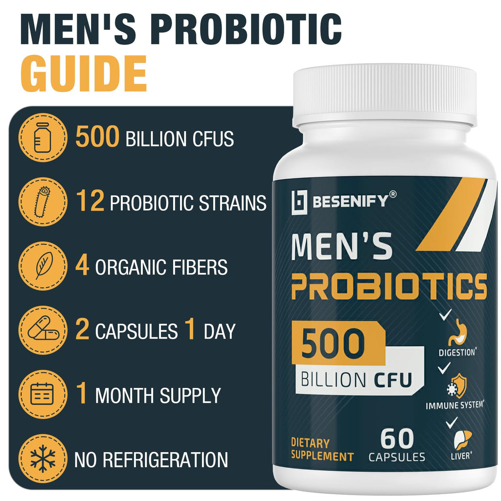 Probiotics for Men with 500 Billion CFUs & 12 Strains

