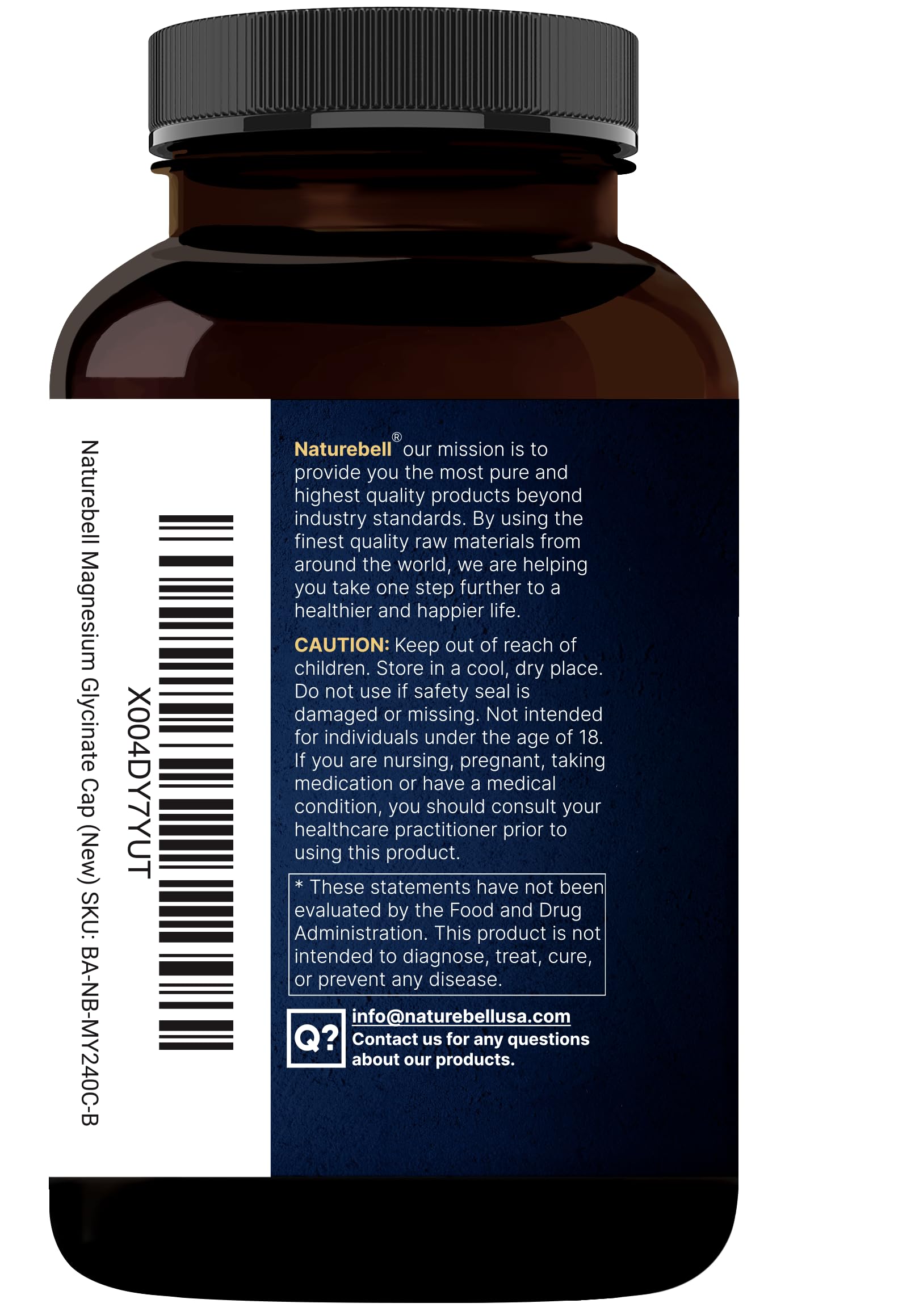 Magnesium Glycinate 500mg with Vitamin C | Veggie Capsules

