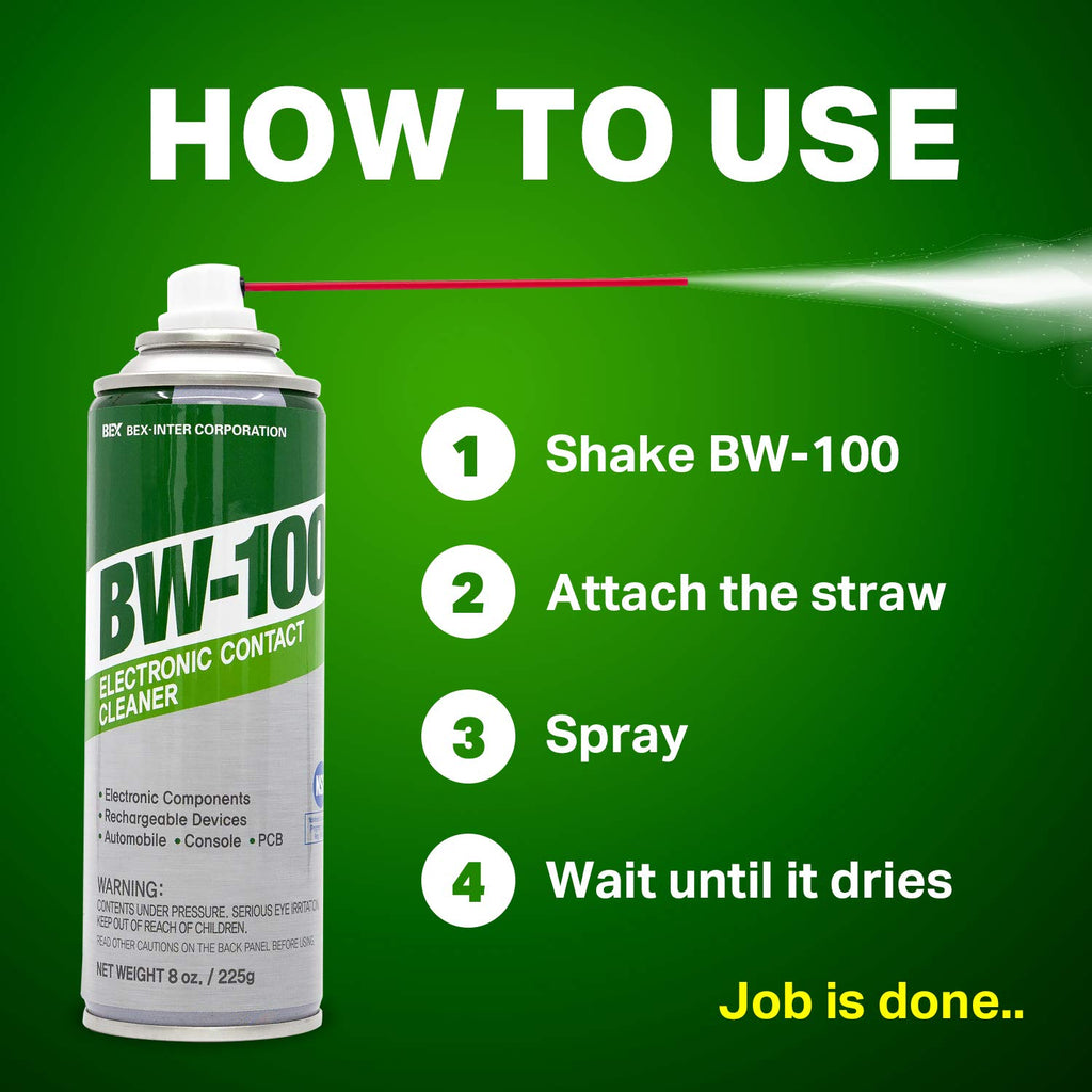 BW-100 Electronic Contact Cleaner Spray | Non-Flammable

