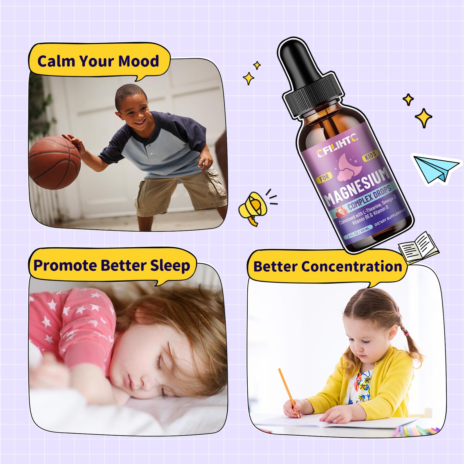 Kids Magnesium Glycinate Liquid Drops - CFILIHTC

