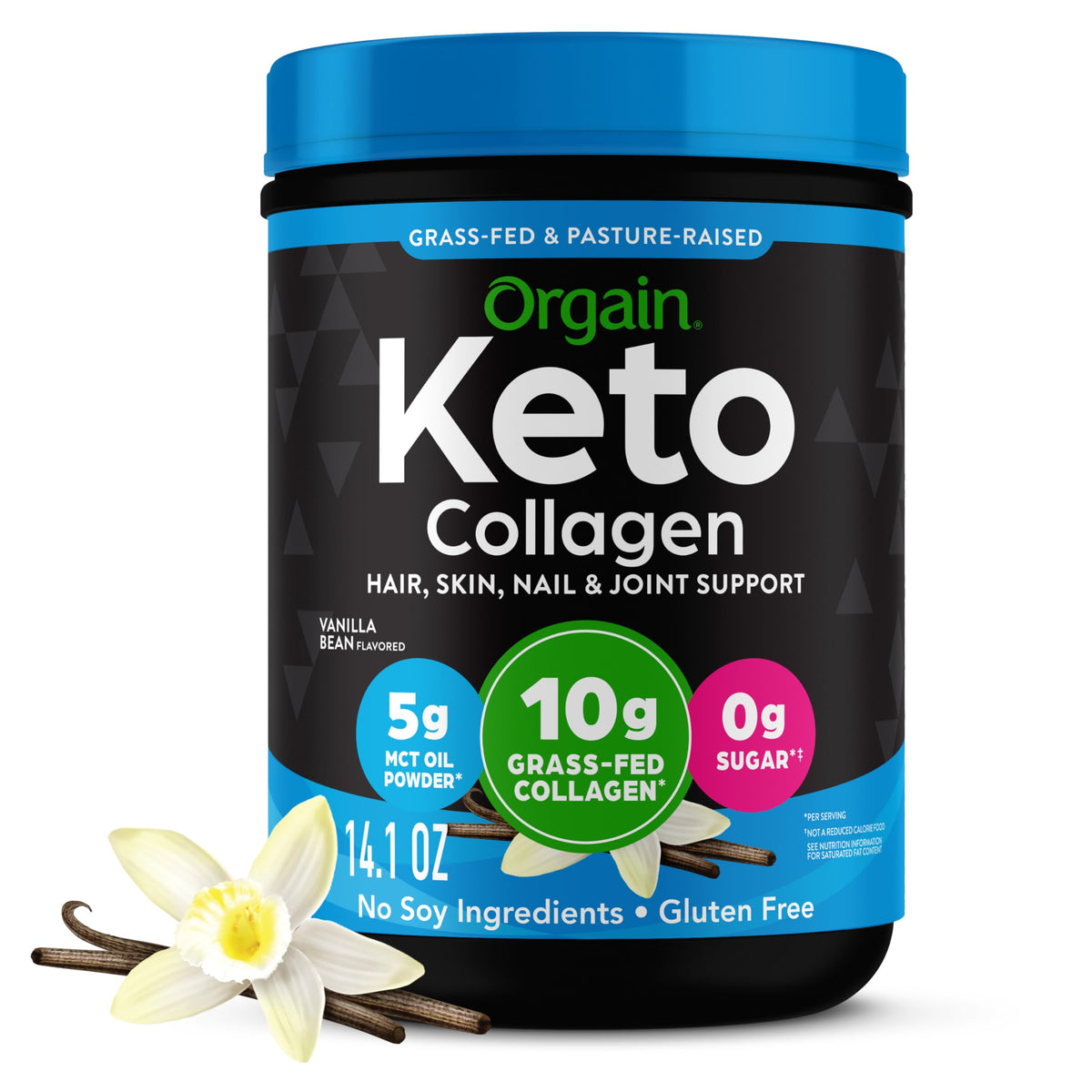 Orgain Keto Collagen Protein Powder Type I & III, 5g MCT Oil, 0.88 lb