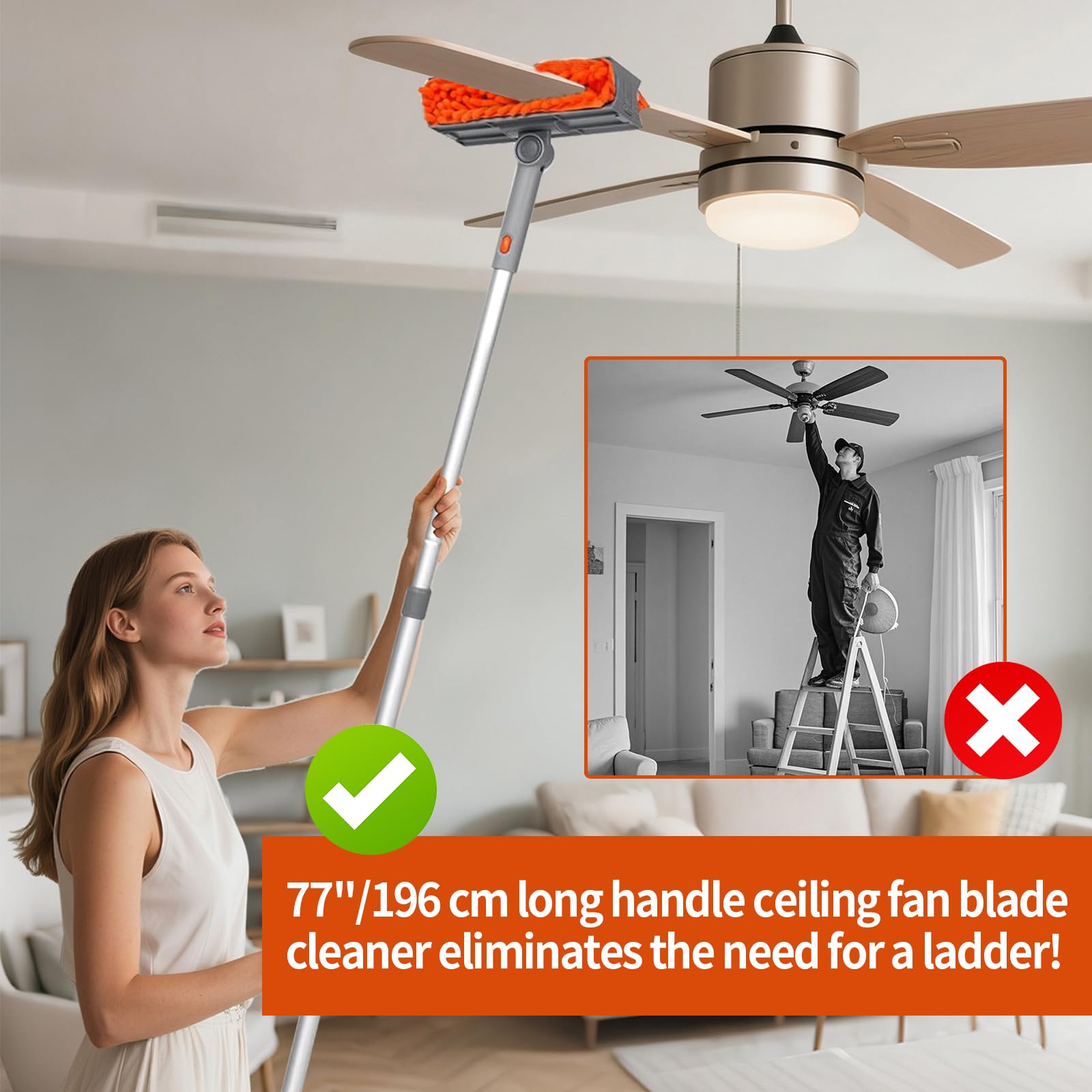 Ceiling Fan Cleaner Duster by MNWHUC Extendable Handle


