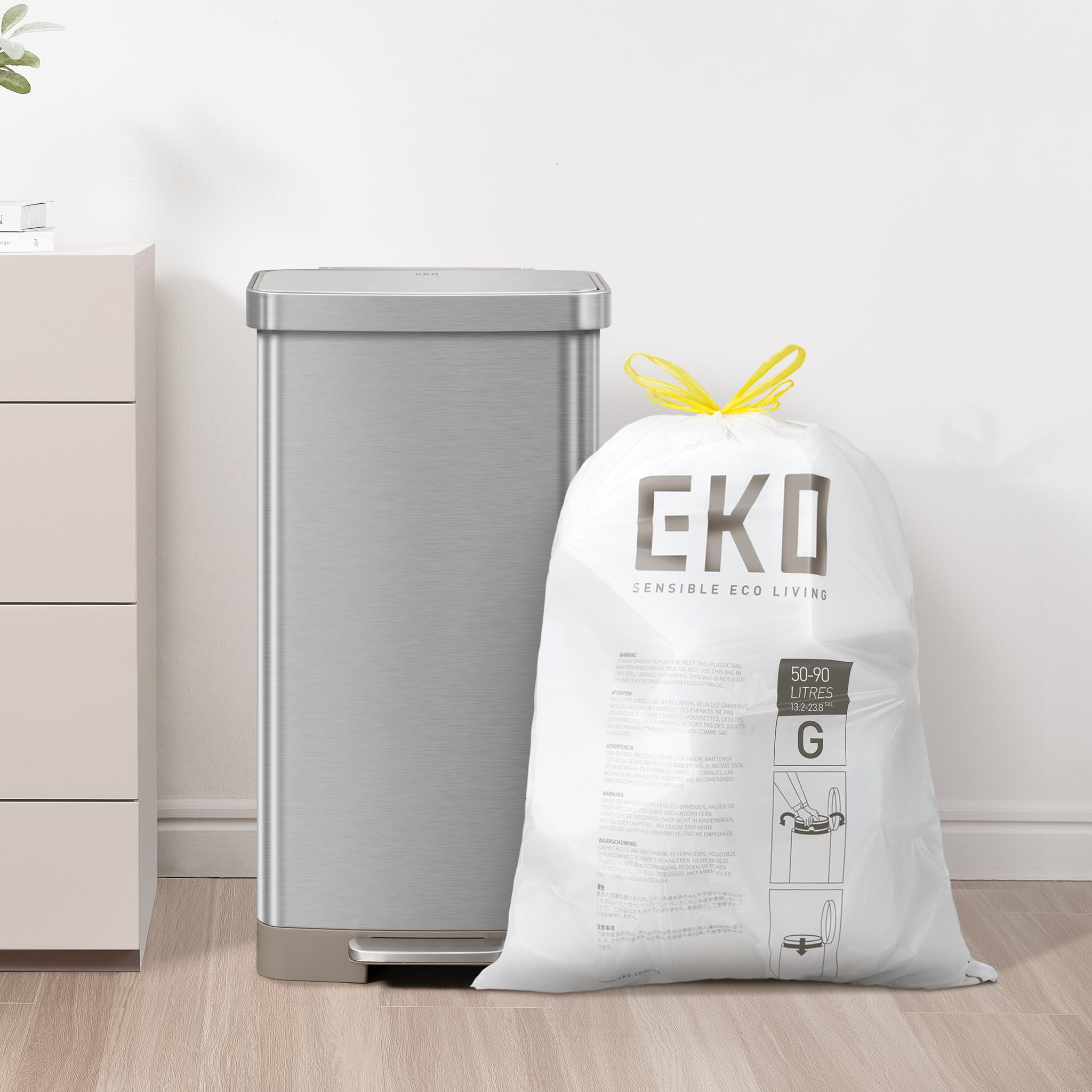 EKO Drawstring Trash Bags for Kitchen & Home


