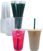 Aatriet Clear Cups with Lids Straws, Disposable Party Cups
