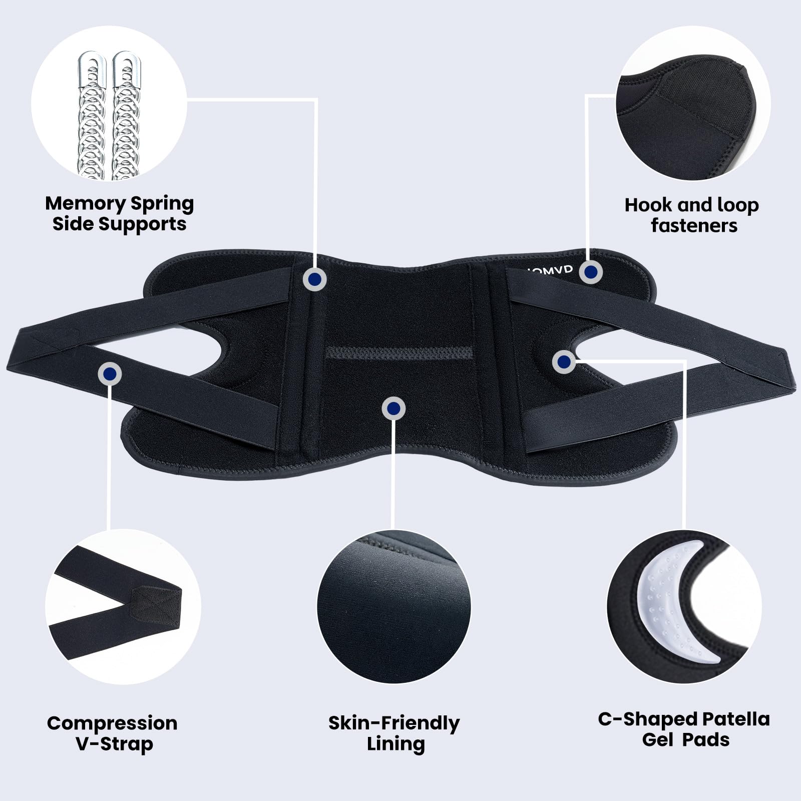 JOMVD Knee Brace with Side Stabilizers for Knee Pain

