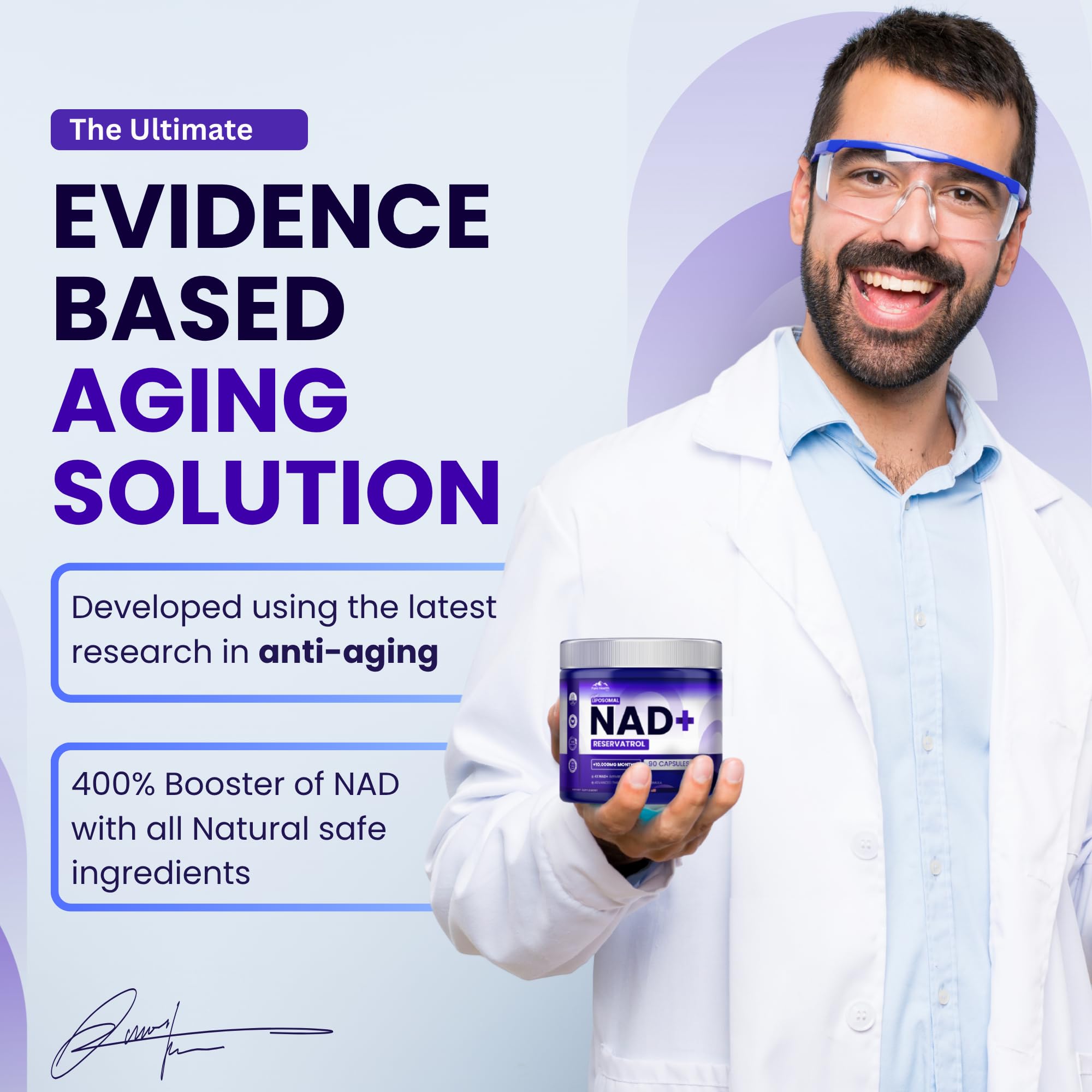 Pure Health NAD Resveratrol Liposomal Supplement | Energy

