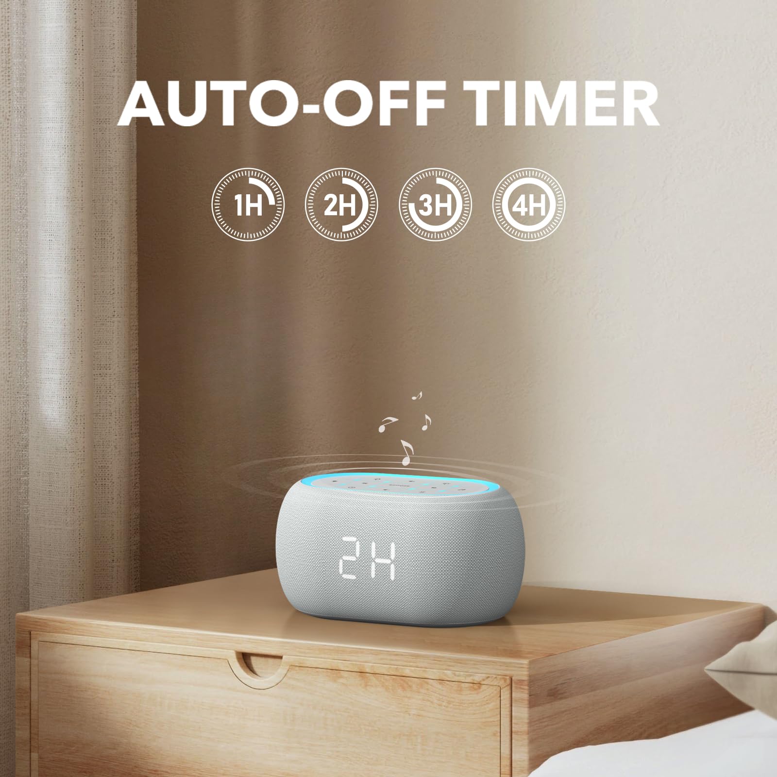 ANJANK Sound Machine Alarm Clock with Bluetooth Speaker

