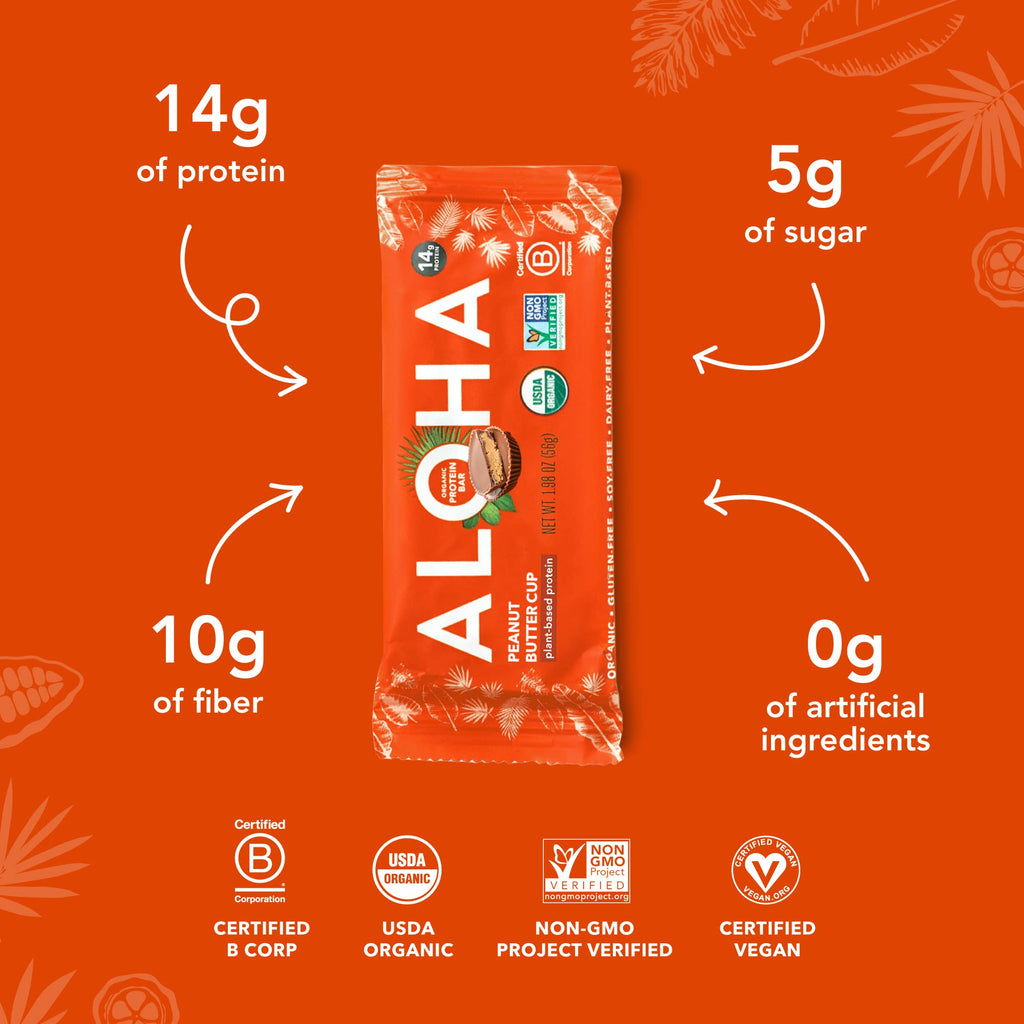 ALOHA Organic Plant Based Protein Bars | Vegan & Gluten-Free

