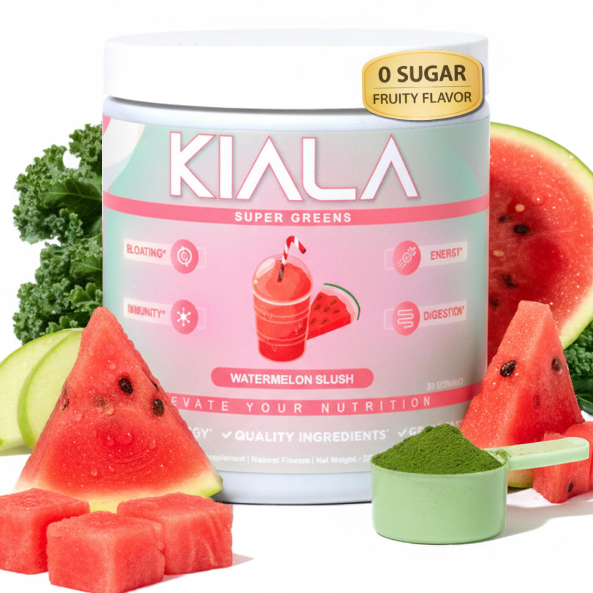 Kiala Nutrition Super Greens Powder Spirulina Chlorella

