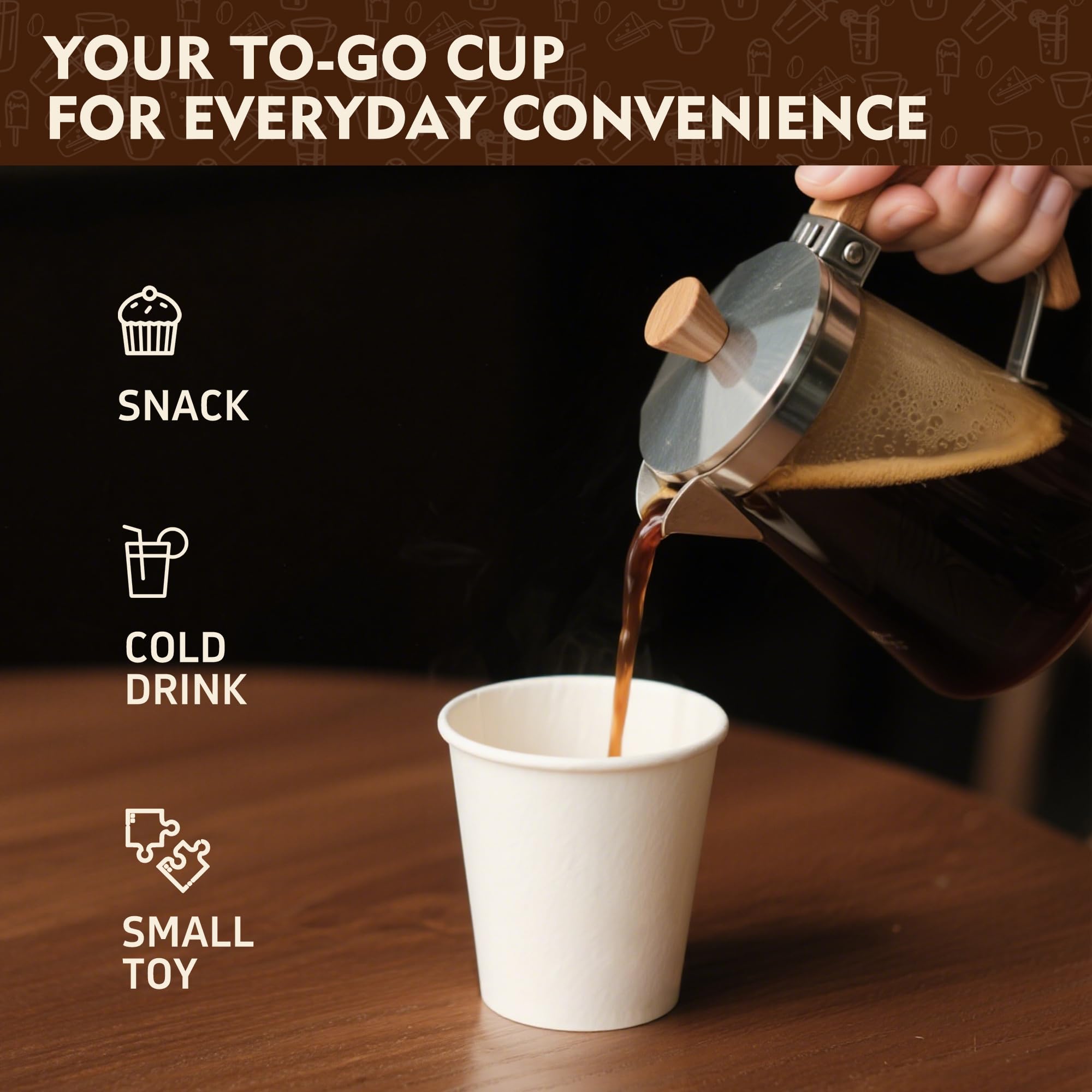 YEEHAW Disposable Paper Cups for Hot Beverages | To-Go

