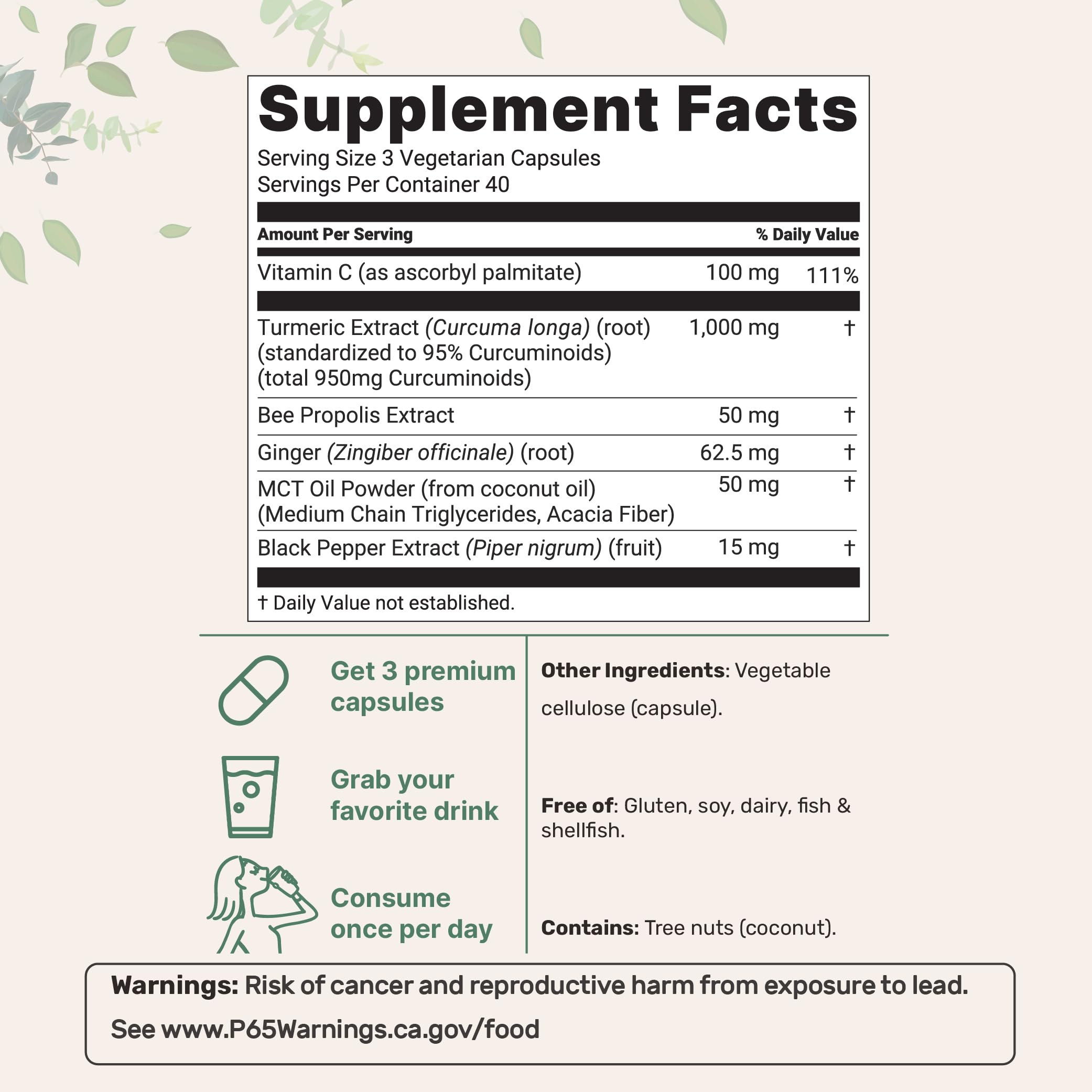 Micro Ingredients Turmeric Curcumin 1000mg with Black Pepper


