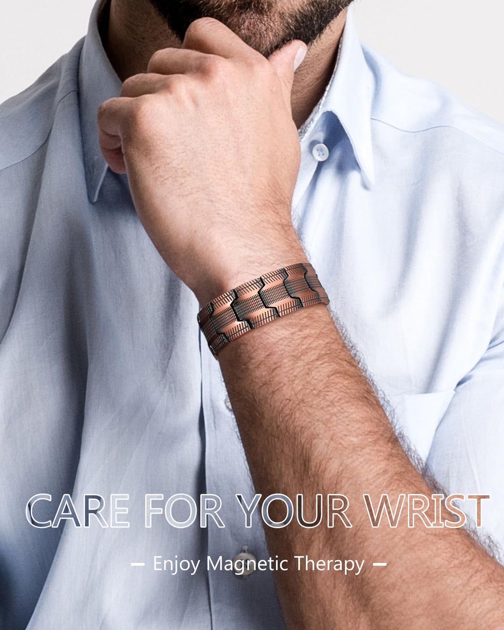 Feraco Magnetic Bracelet for Men | 3-Row Neodymium Magnets

