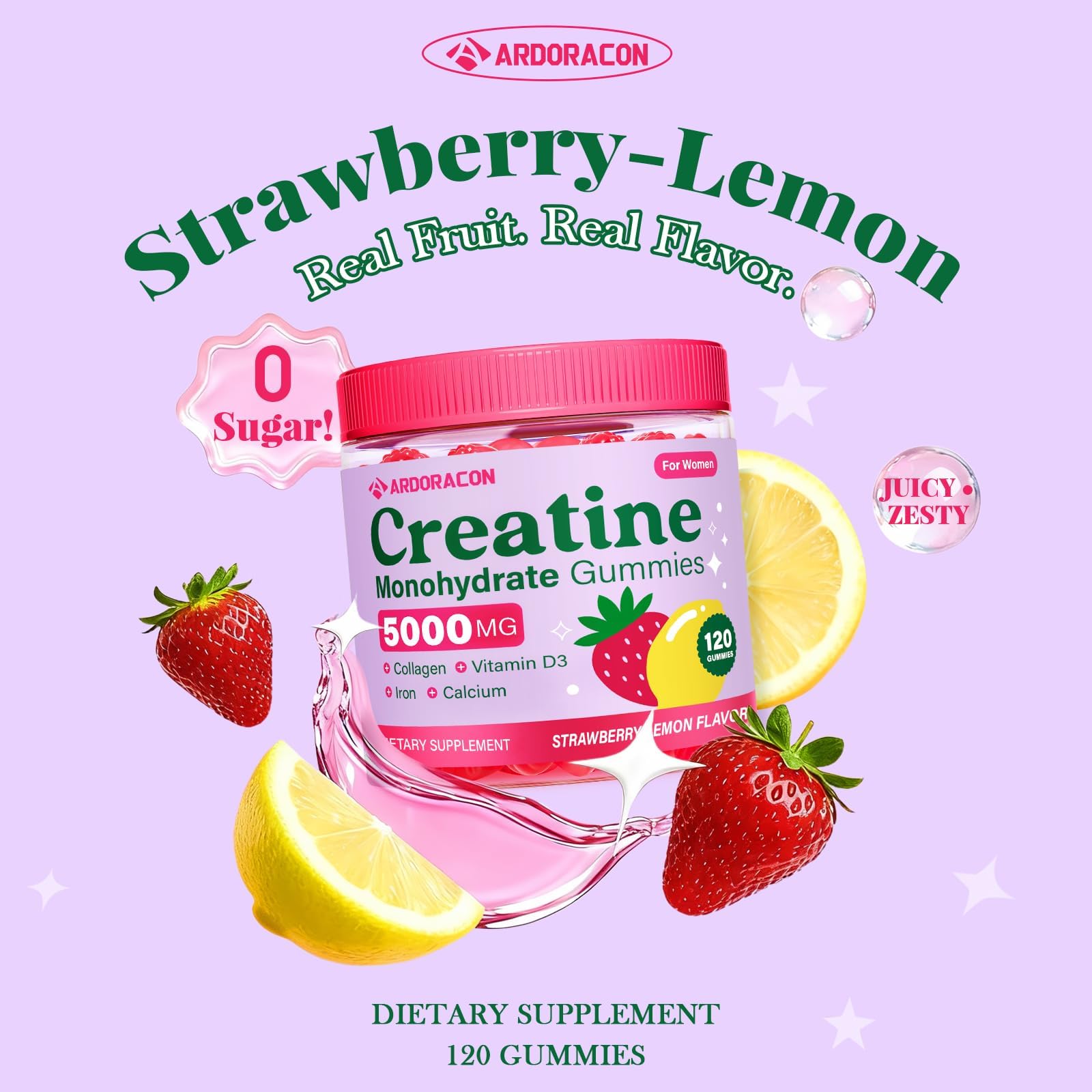Creatine Gummies for Women with Collagen, D3 & Calcium

