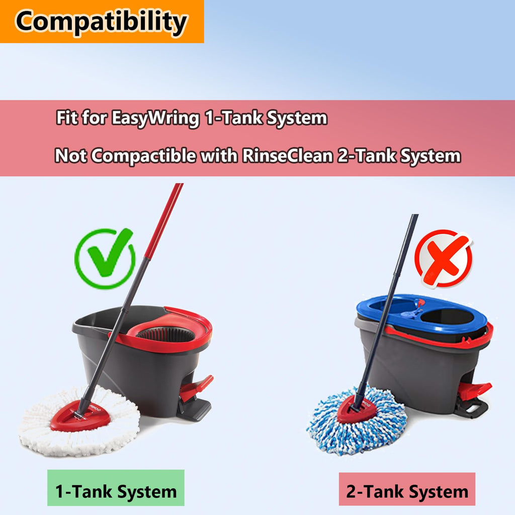 Spin Mop Replacement Heads 100% Microfiber | Cedar Compatible


