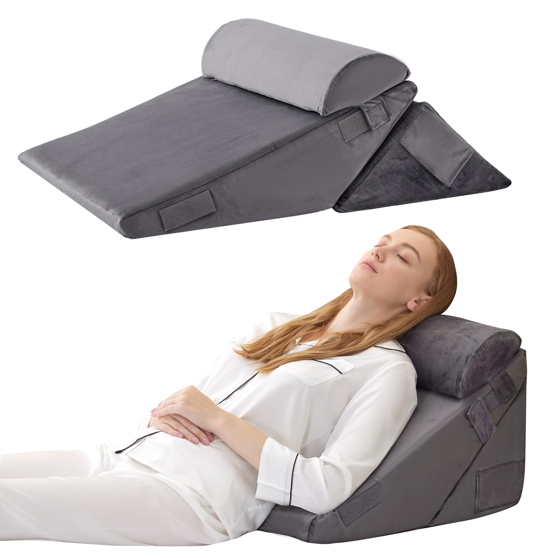 Bedluxe Wedge Pillow Set - Adjustable Orthopedic Bed Wedges