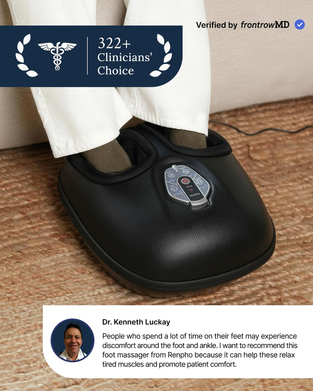 RENPHO Foot Massager with Heat – Cordless Shiatsu


