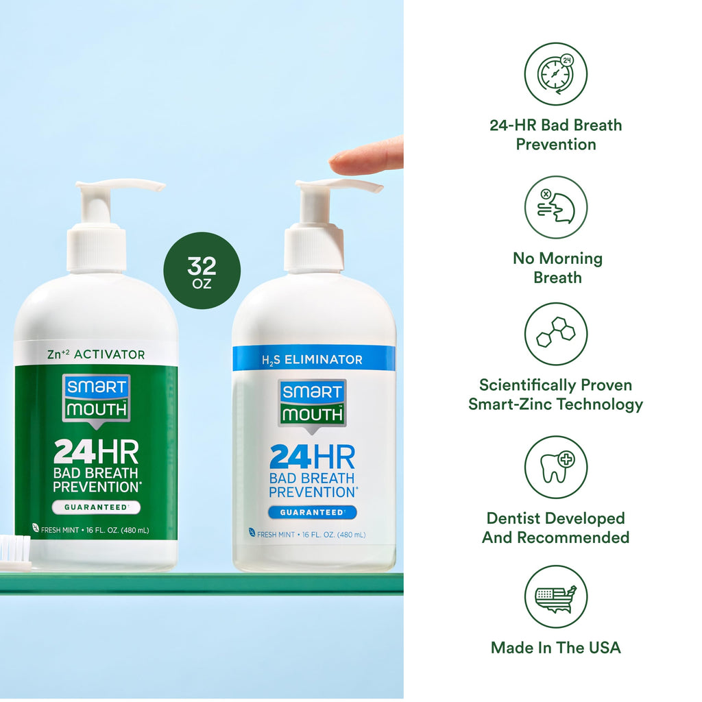 SmartMouth Zinc Activated Mouthwash for Fresh Breath

