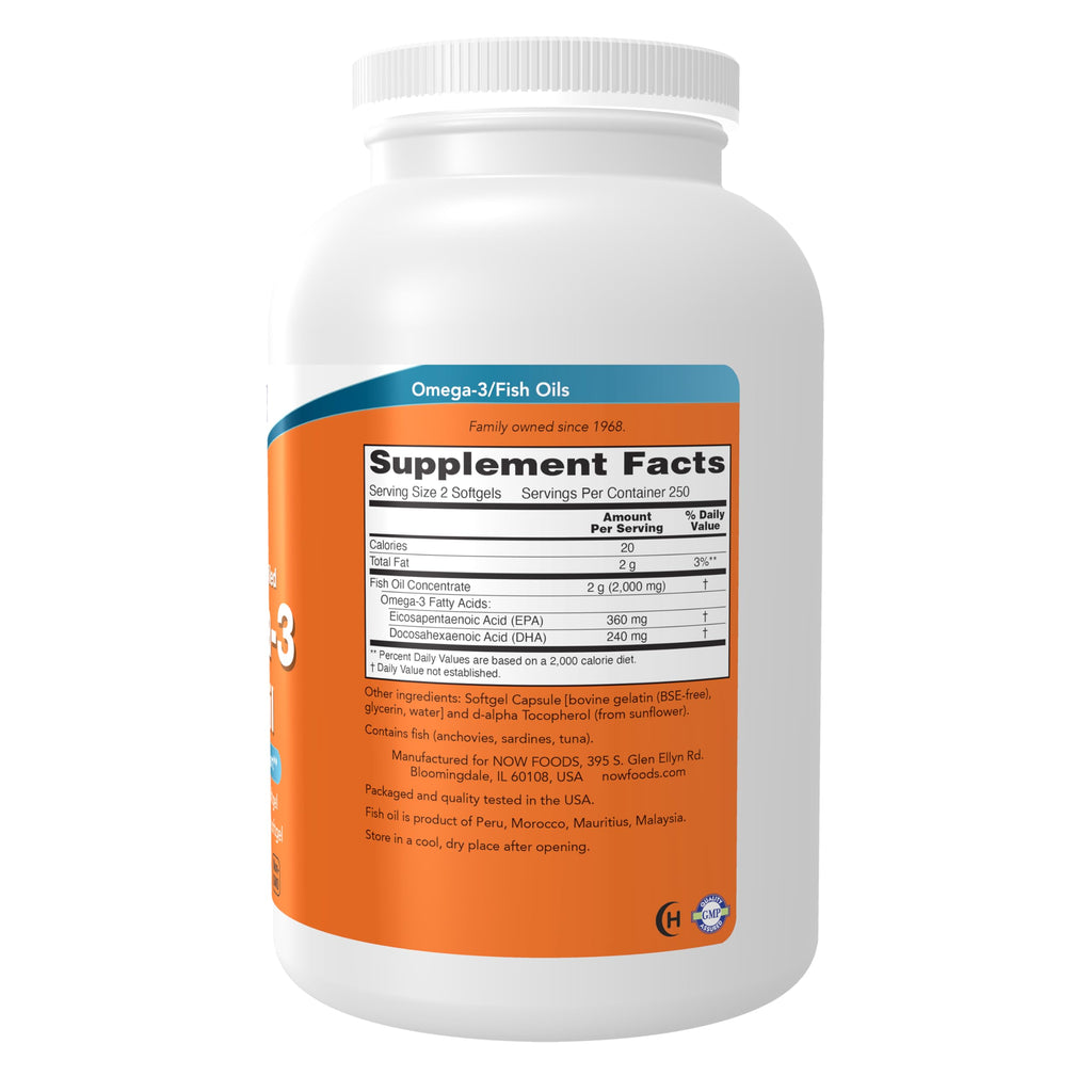 NOW Foods Omega-3 180 EPA/120 DHA Molecularly Distilled

