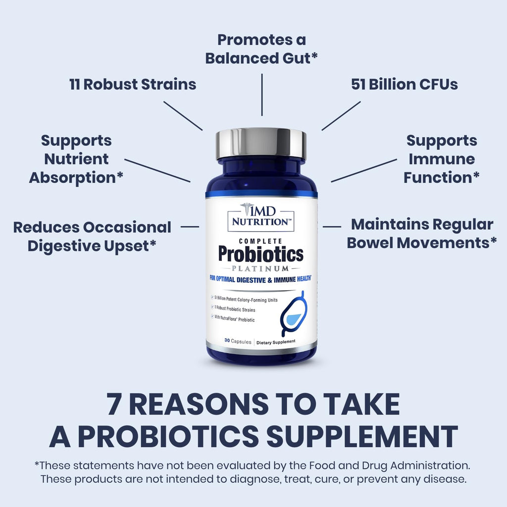 1MD Complete Probiotics Platinum Digestive Health Probiotic

