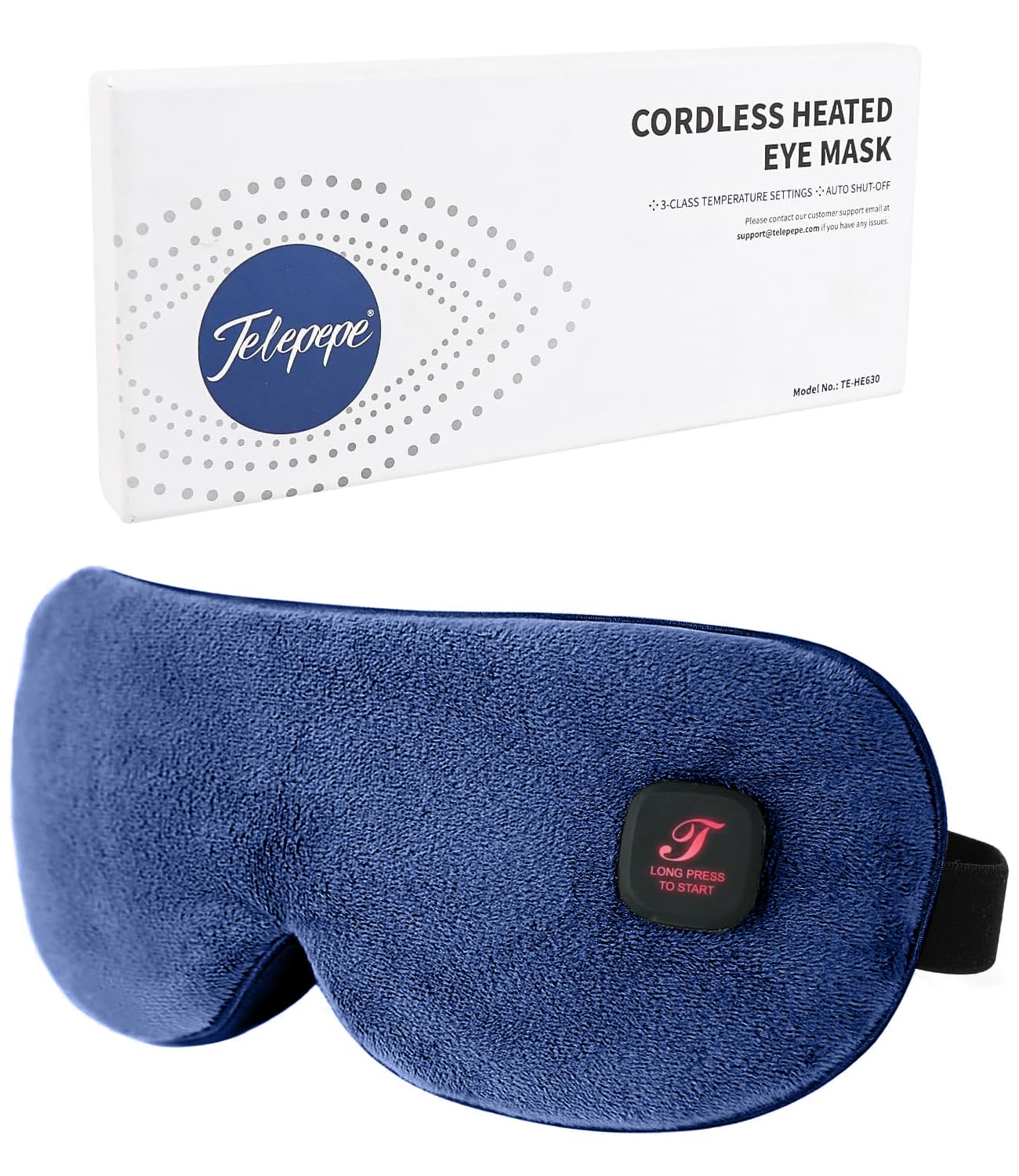 Telepepe Heated Eye Mask Cordless with Rechargeable Battery and Washable Cover