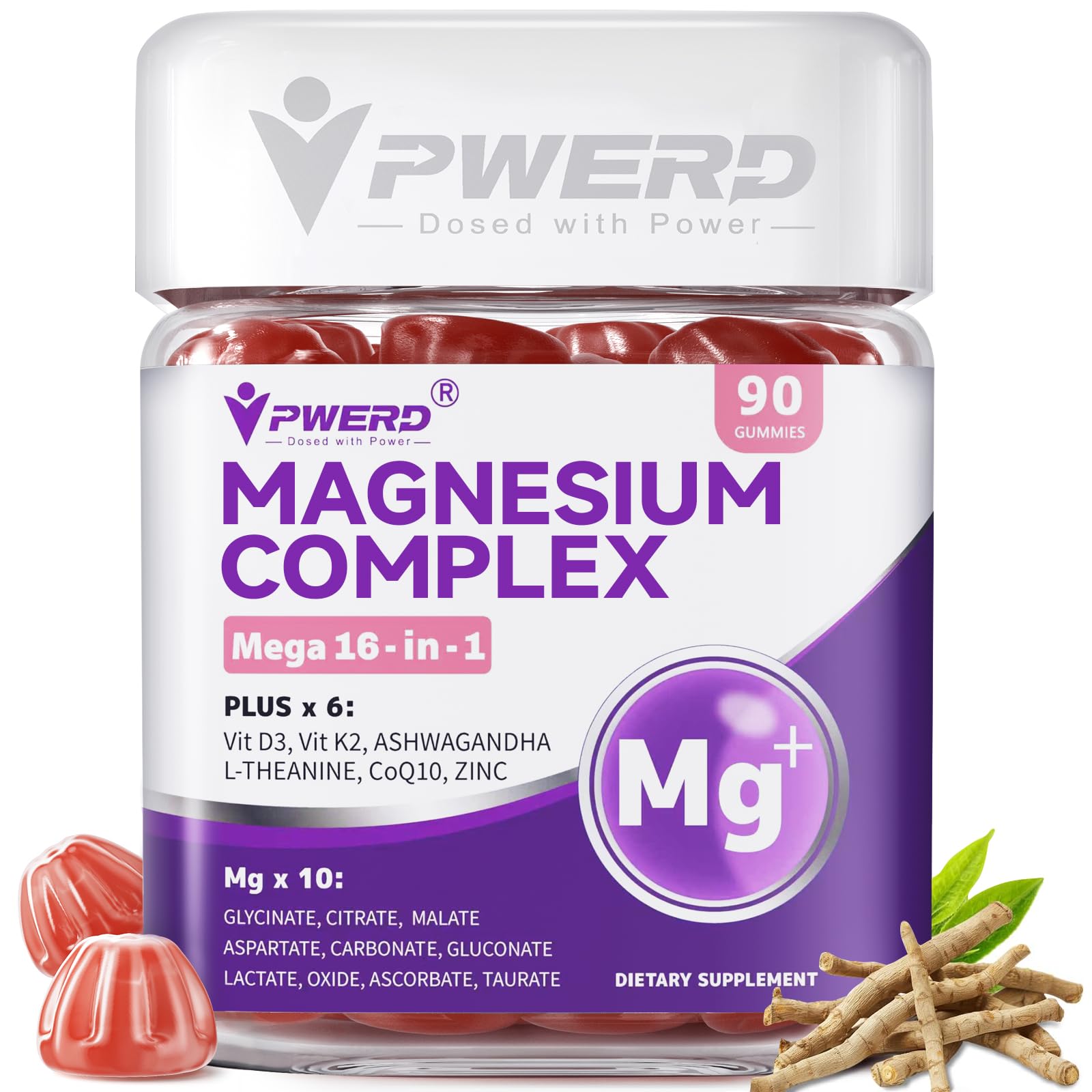 PWERD Magnesium Sleep Gummies - 16-in-1 Wellness Formula

