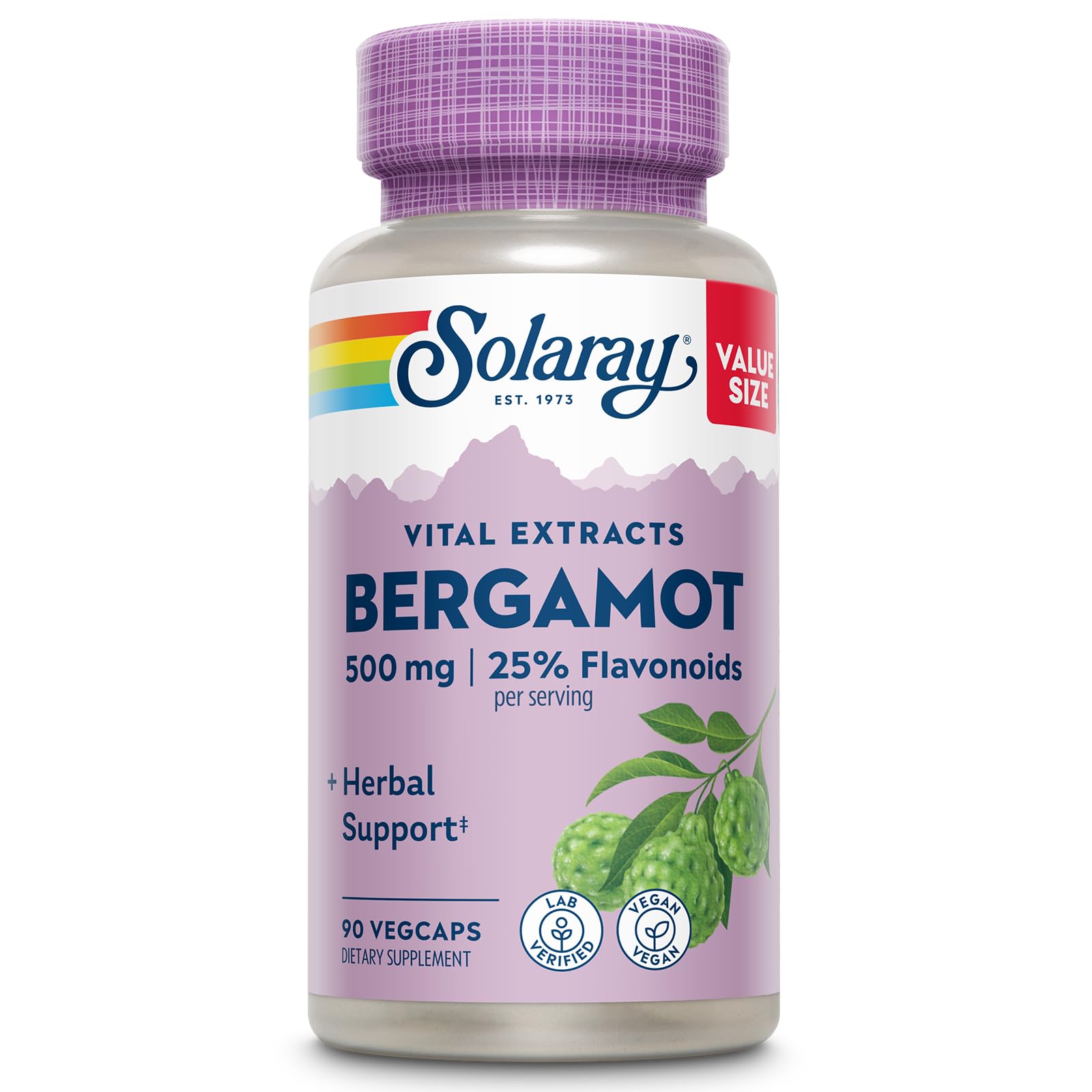 Solaray Bergamot 500 mg with Berberine HCl, Citrus Bergamot Supplement