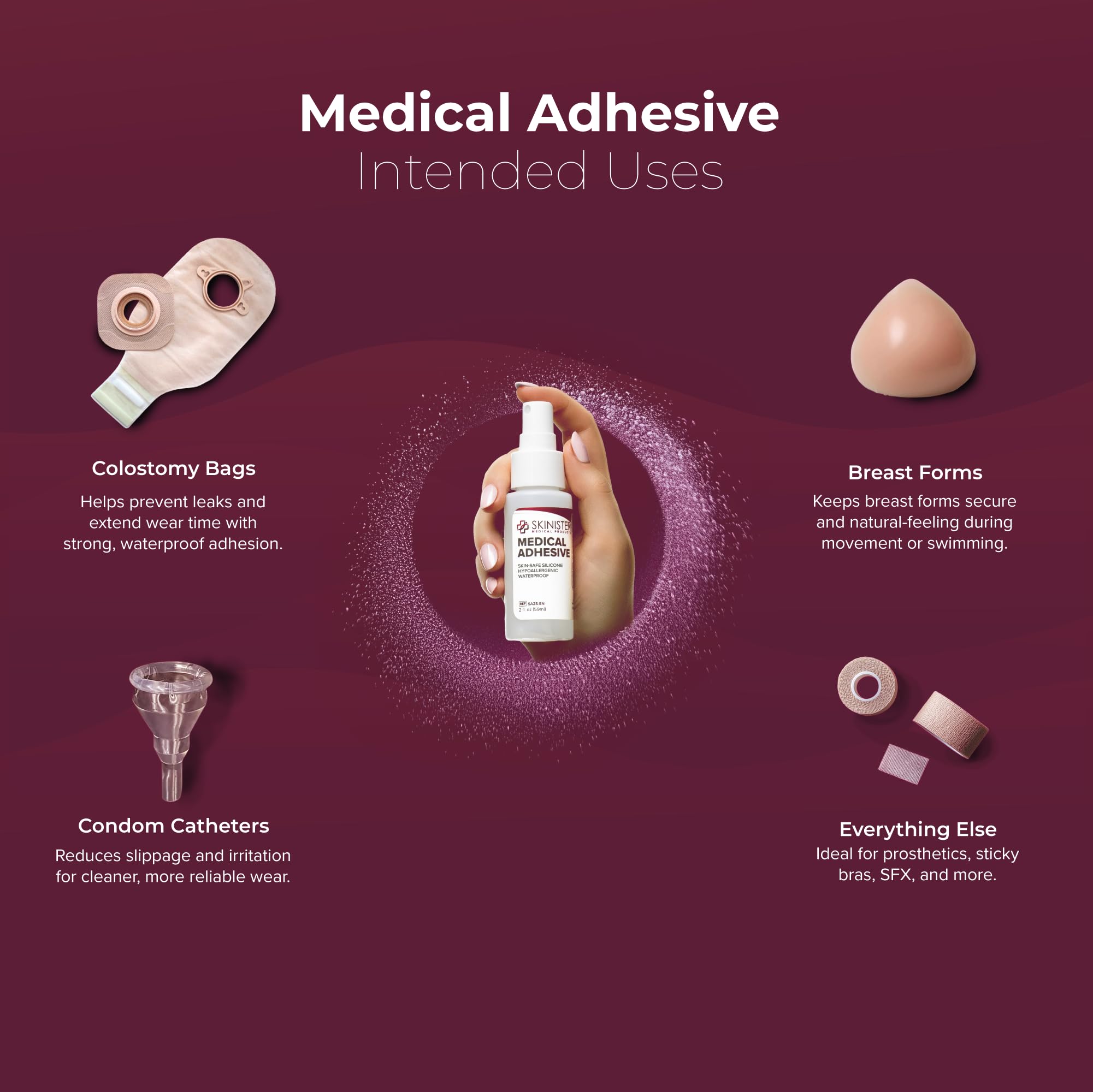 Medical Adhesive Spray | Silicone Skin Glue for Ostomy & Prosthetics

