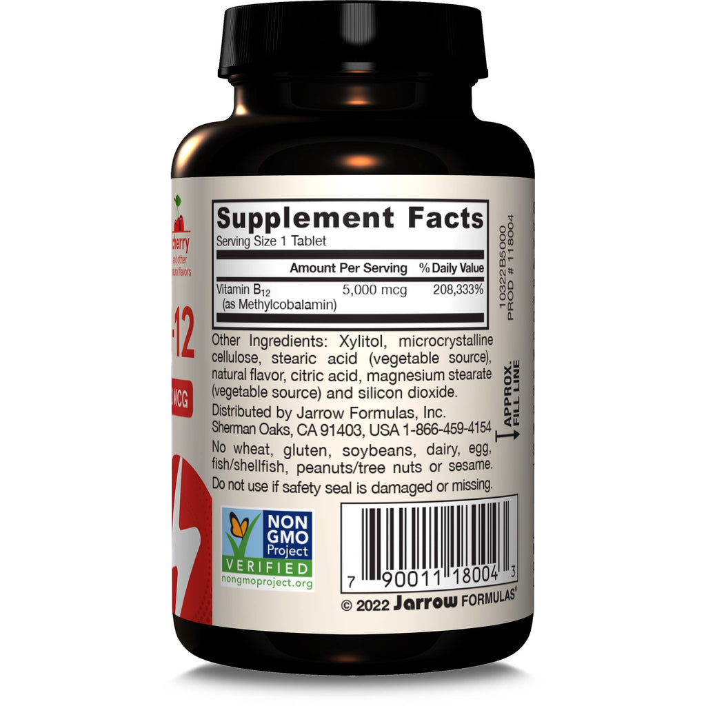 Jarrow Formulas Methyl B-12 5000 mcg Chewable Vitamin B12

