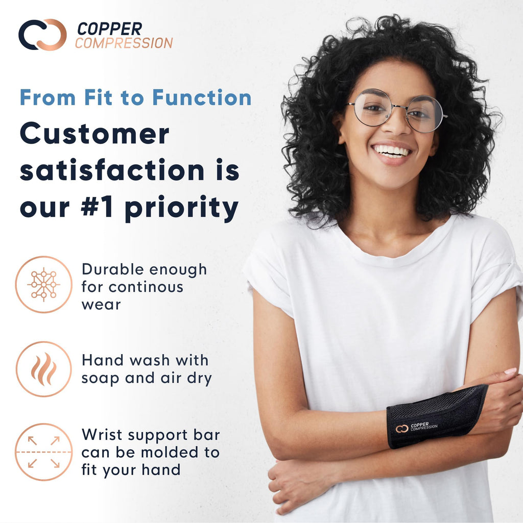 Copper Compression Wrist Brace Ambidextrous Copper Infused Support

