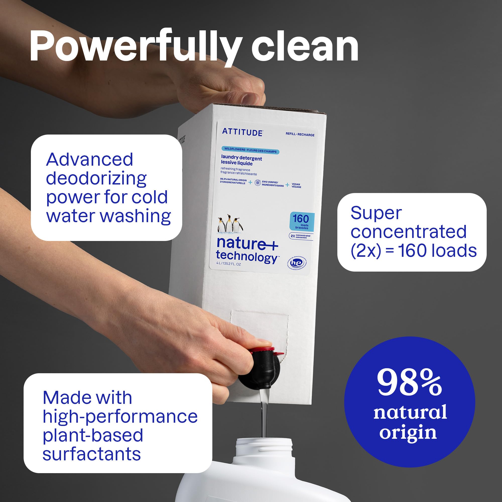 ATTITUDE Liquid Laundry Detergent Refill, EWG Verified

