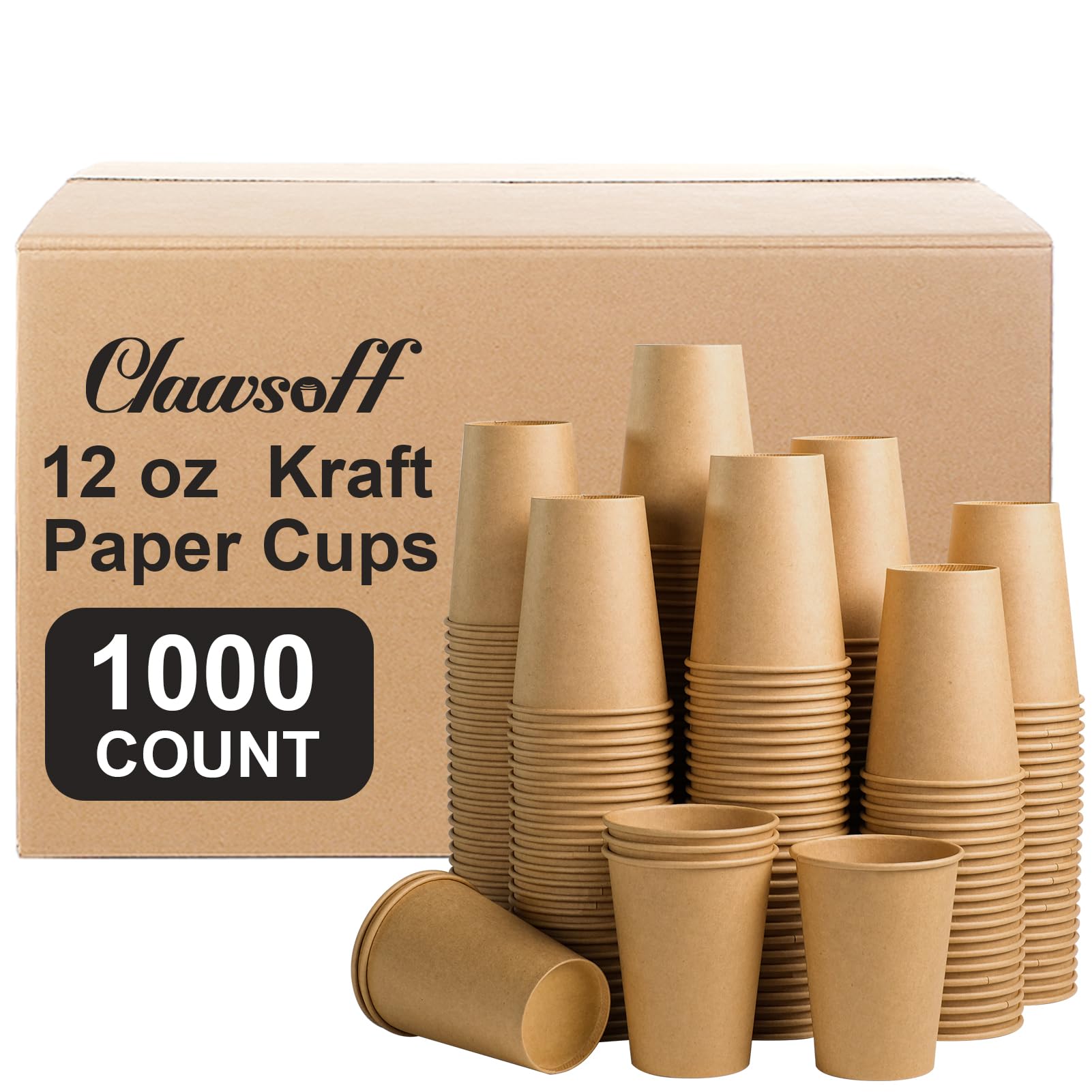 Clawsoff Disposable Paper Cups for Hot and Cold Beverages