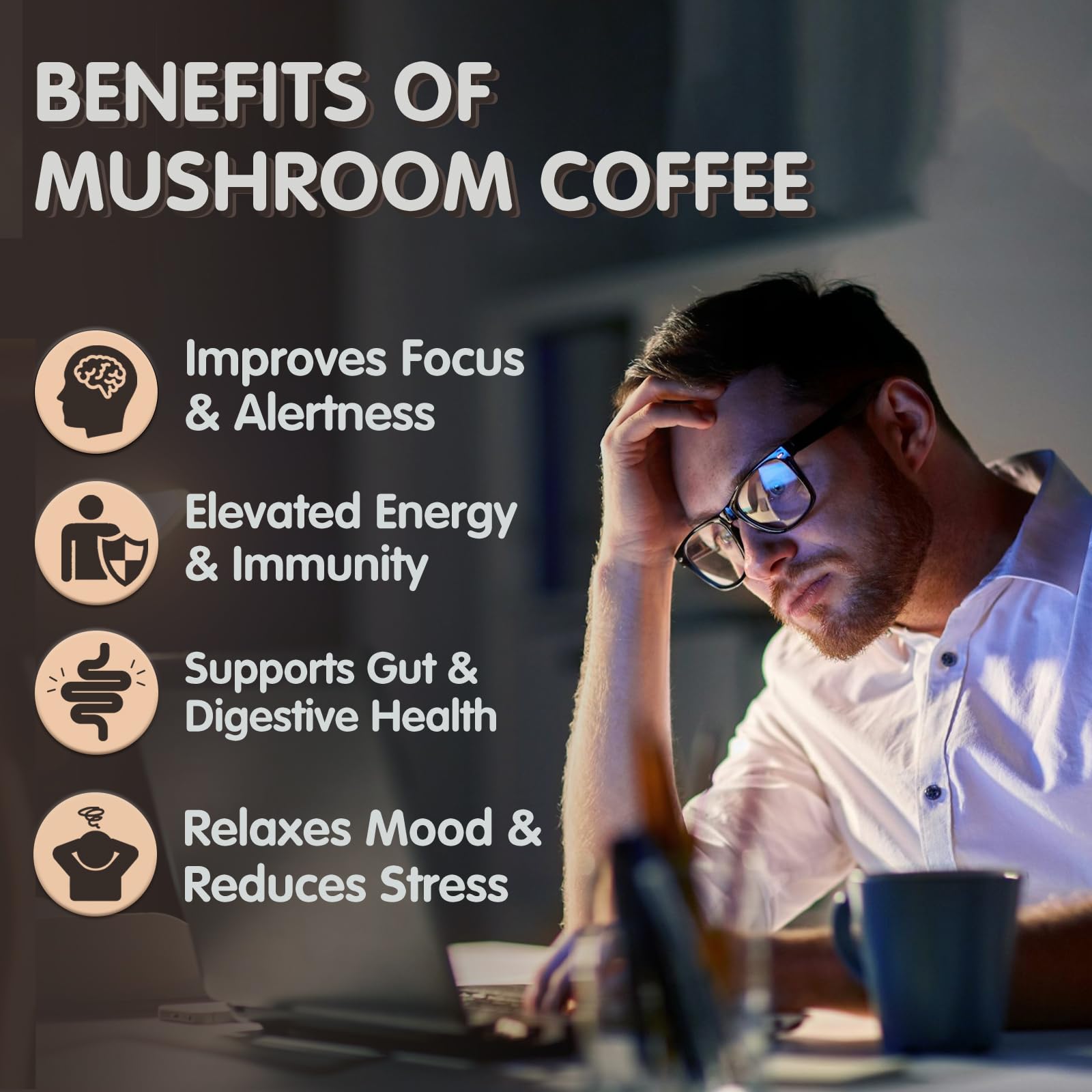 Balincer Mushroom Coffee with 6 Adaptogenic Mushrooms

