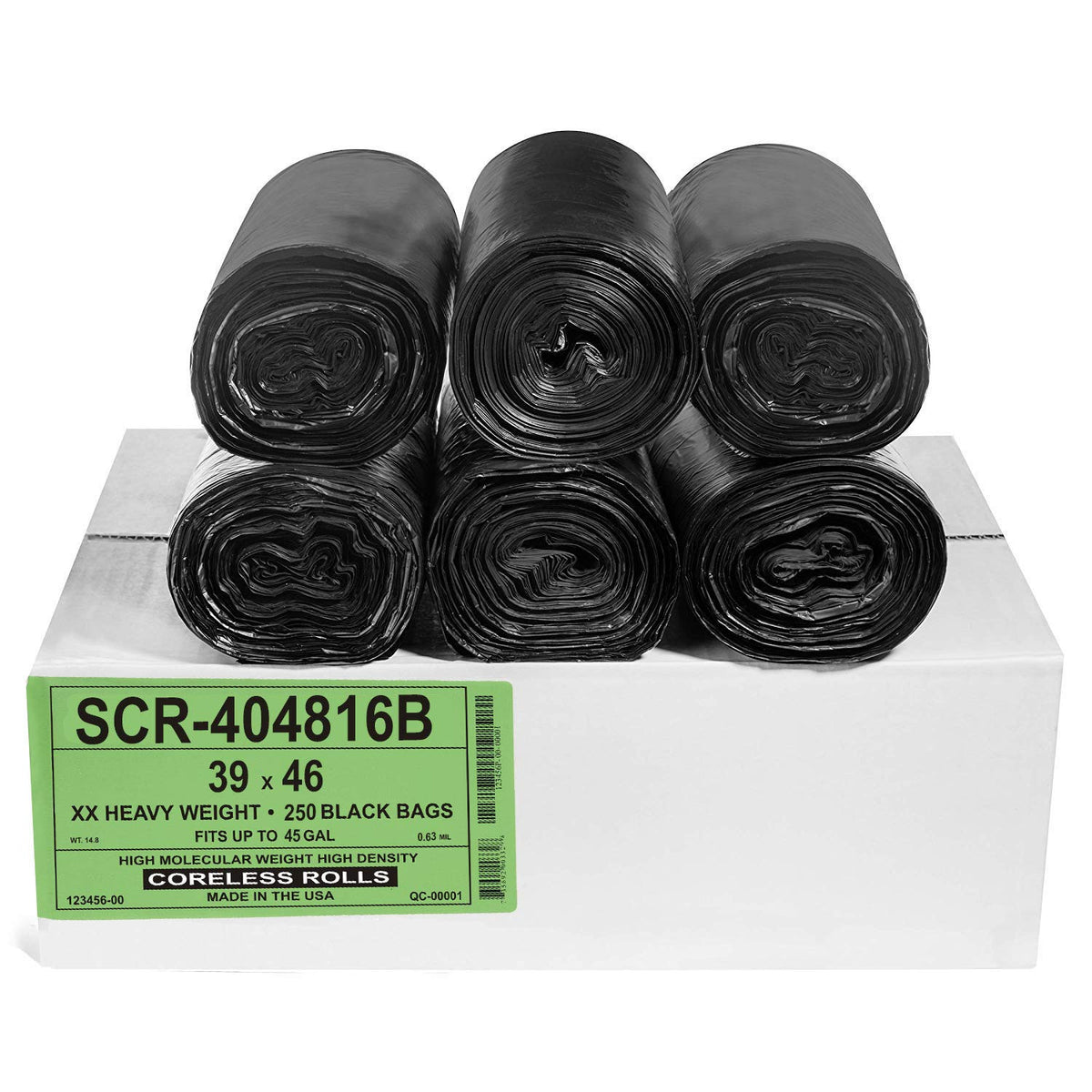 Aluf Plastics High-Density Trash Bags, Coreless Roll