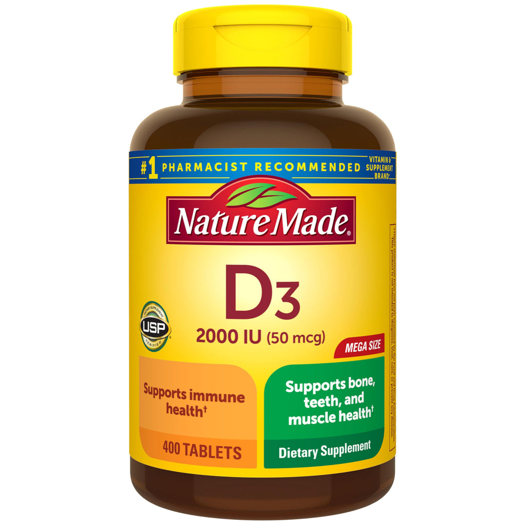Nature Made Vitamin D3 2000 IU Tablets Immune & Bone Health

