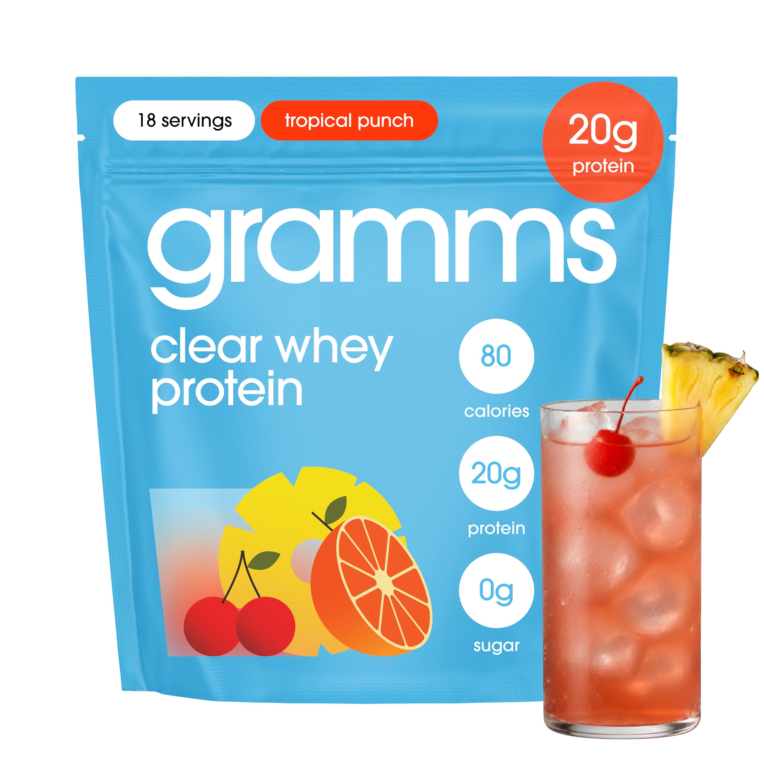 GRAMMS Clear Protein Powder 20g - Lactose Free Isolate