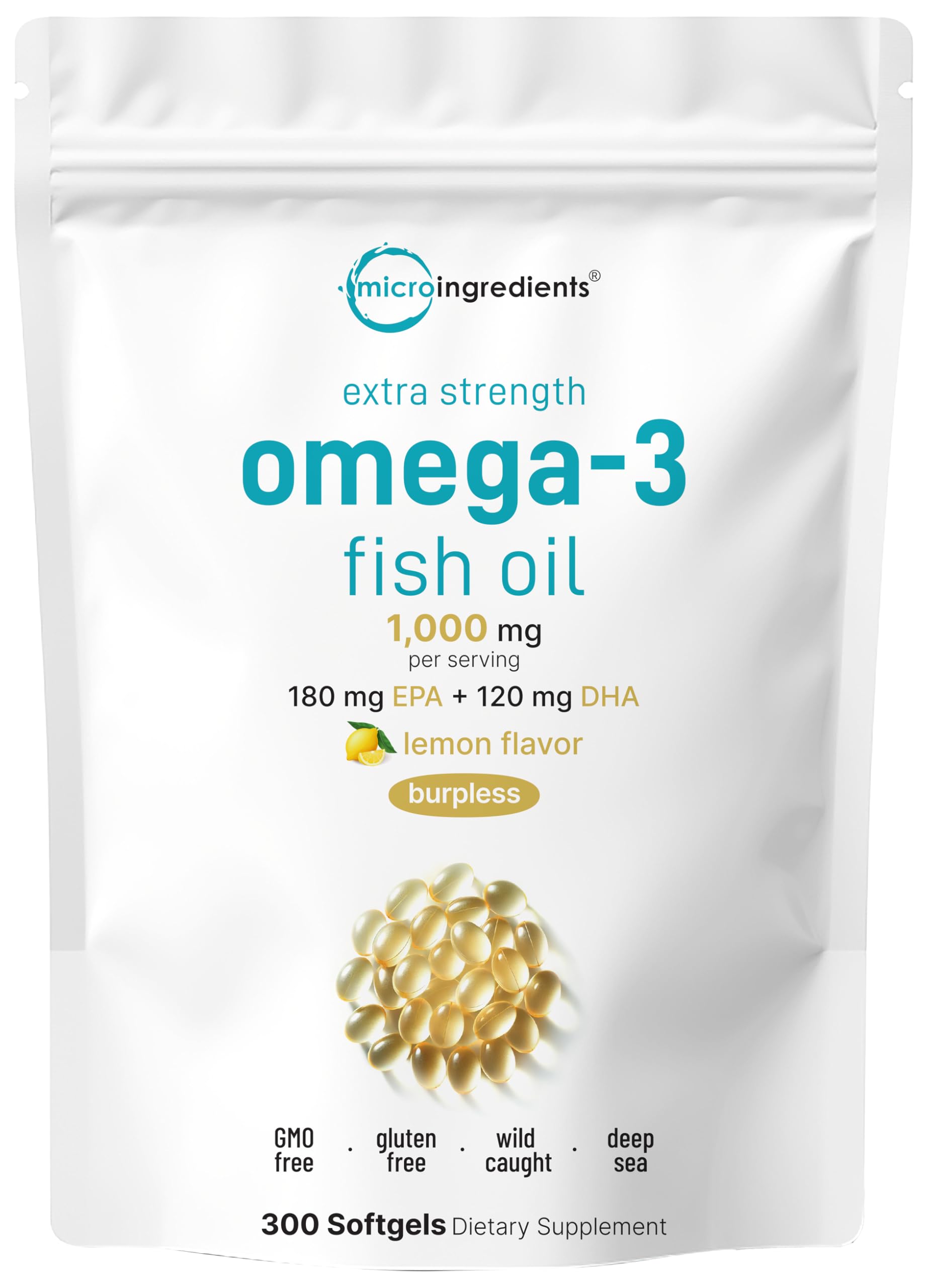 Micro Ingredients Omega-3 Fish Oil Softgels

