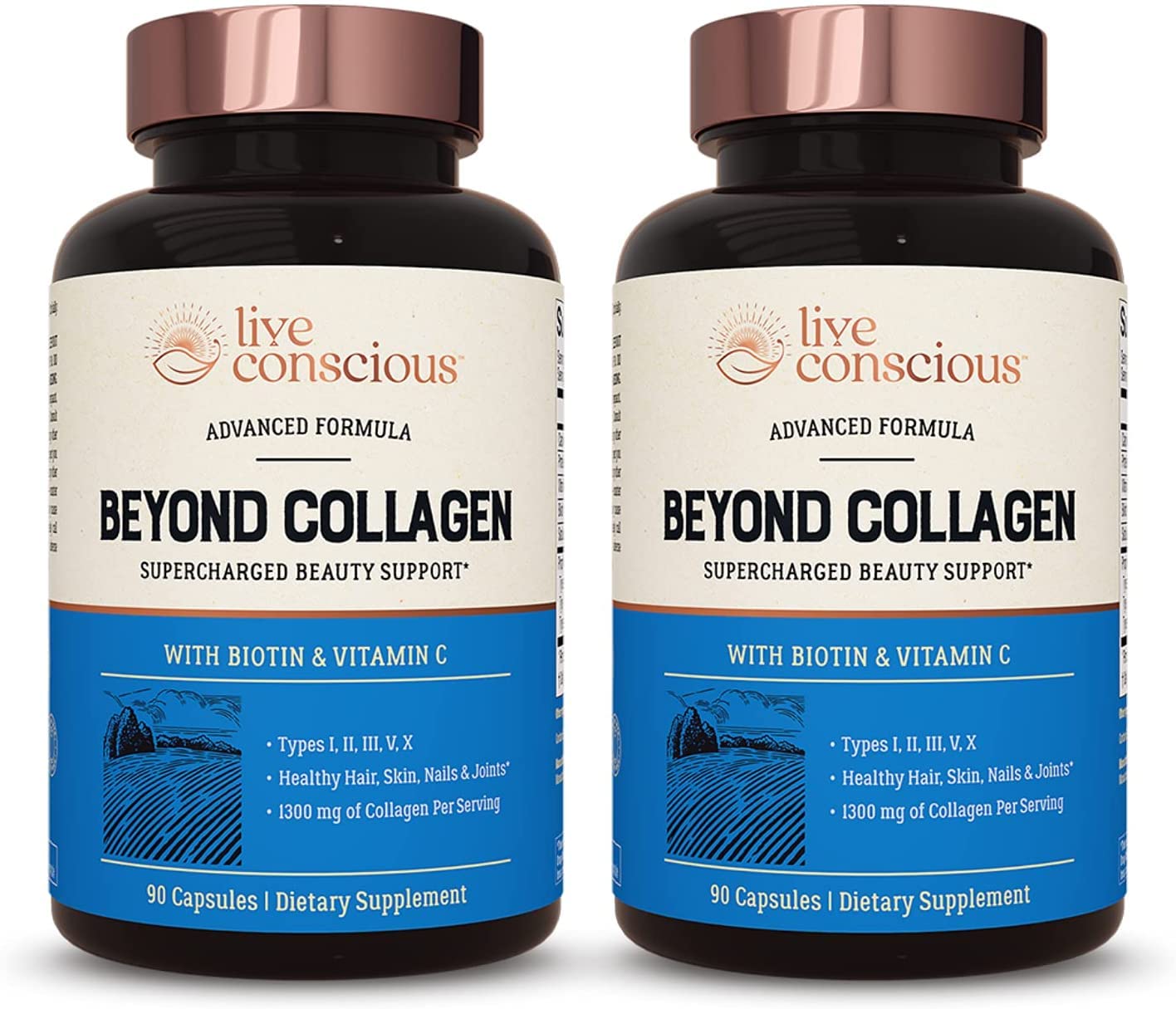 Live Conscious Beyond Collagen Multi-Collagen Capsules with Biotin & Vitamin C