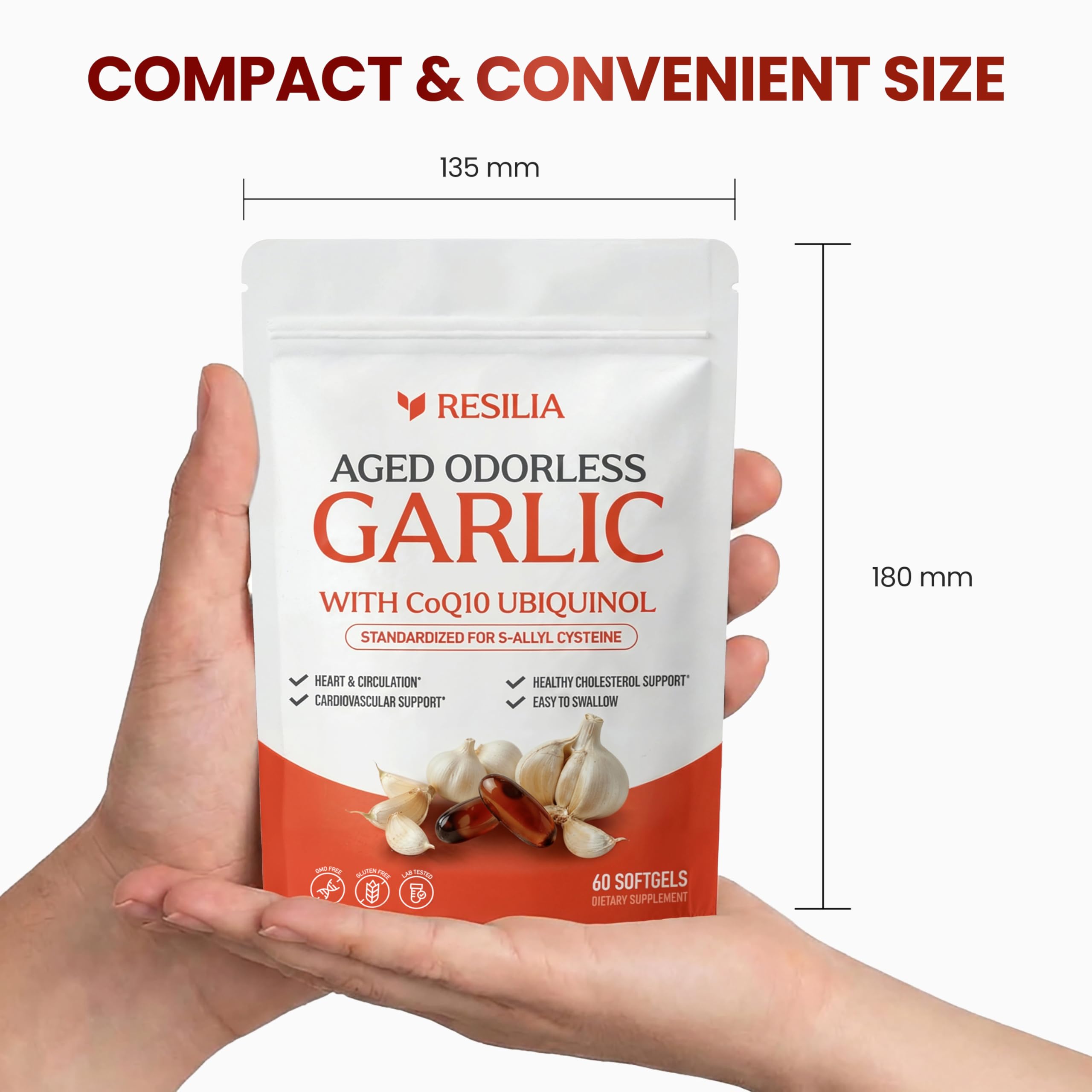 Resilia Aged Garlic Softgels with CoQ10 Ubiquinol MK7

