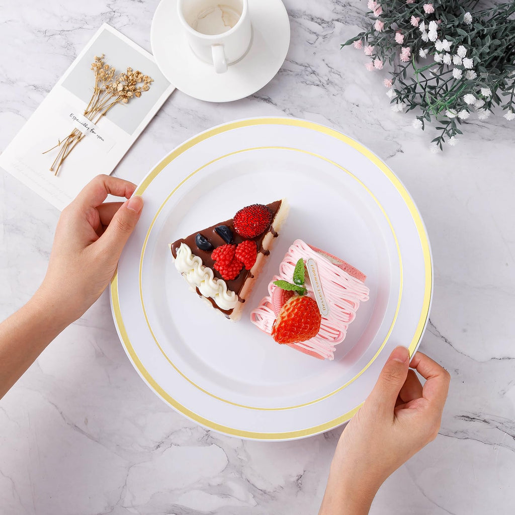 BESTVIP Disposable Plastic Plates Set for Parties

