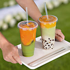 FLXzaszo Premium Disposable Plastic Cups with Lids

